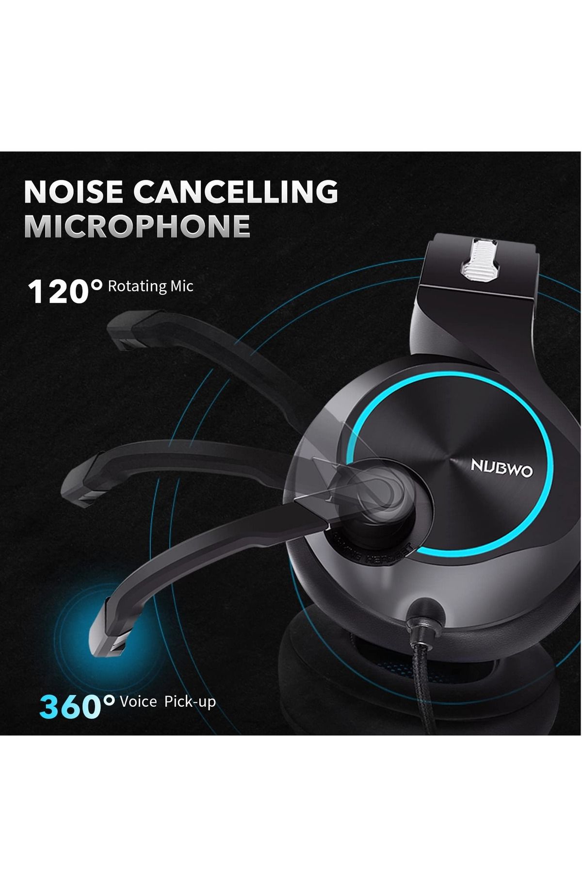 nubwo-N11 Wired Gaming Headset for PC, Computer Headphones with Noise Cancelling Microphone 3