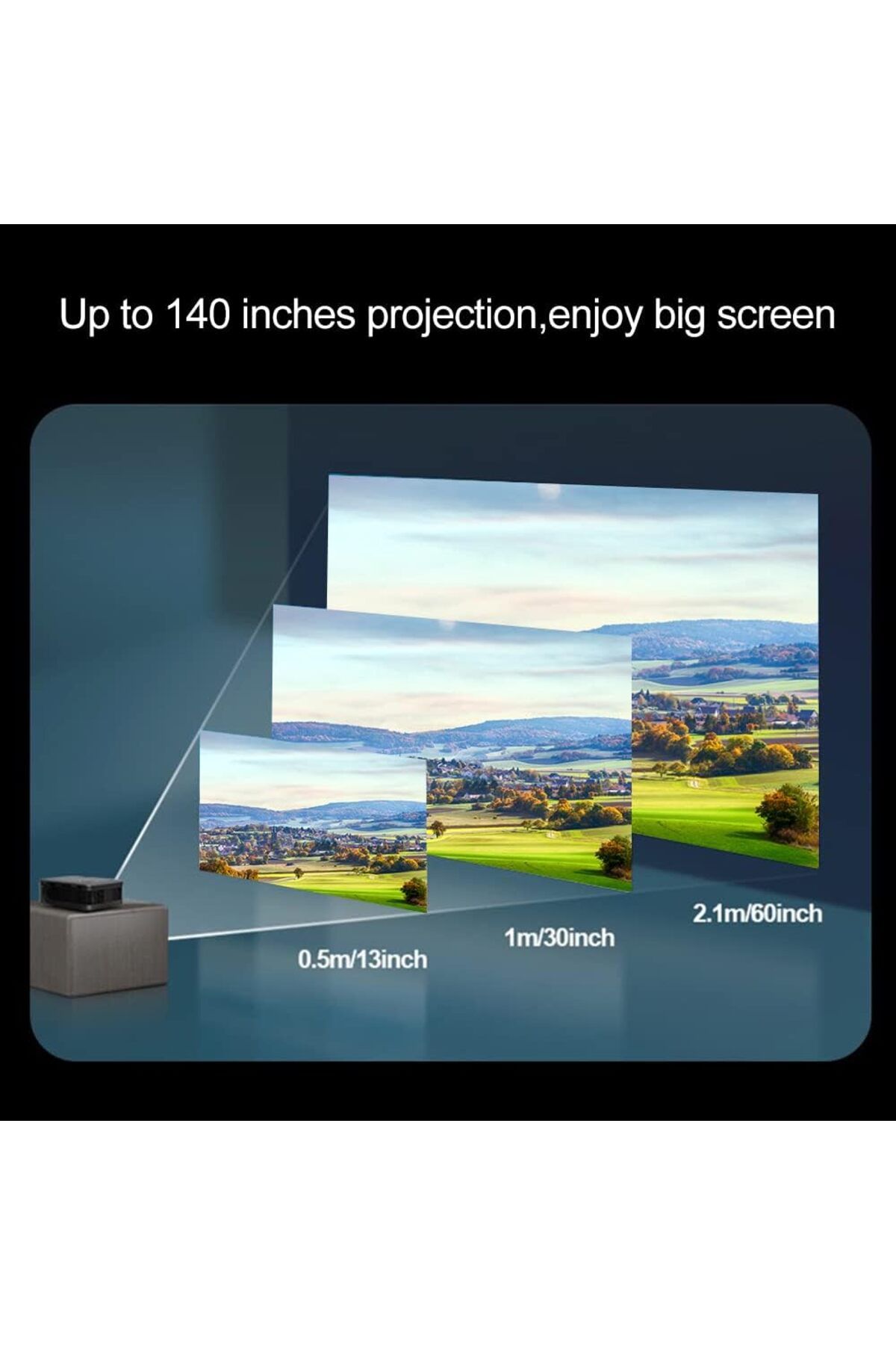 COOYA-A30 Portable LCD Projector, Support 1080P, for Office, Home Theater (EU Plug, Same Screen Version) 6