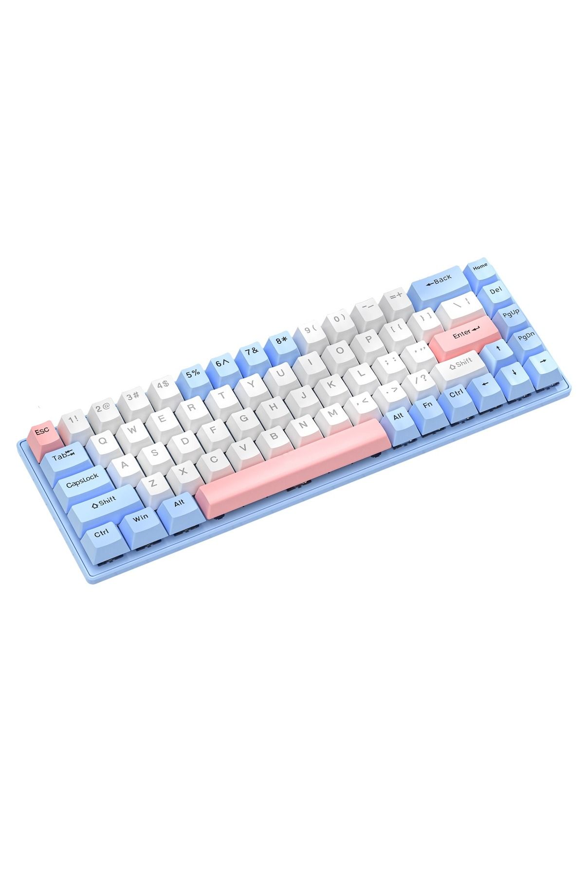 FlashHawk-65% Wired RGB Gaming Keyboard, 68 Keys Blue Switch Hot-Swappable Compact Mechanical Keyboard 1