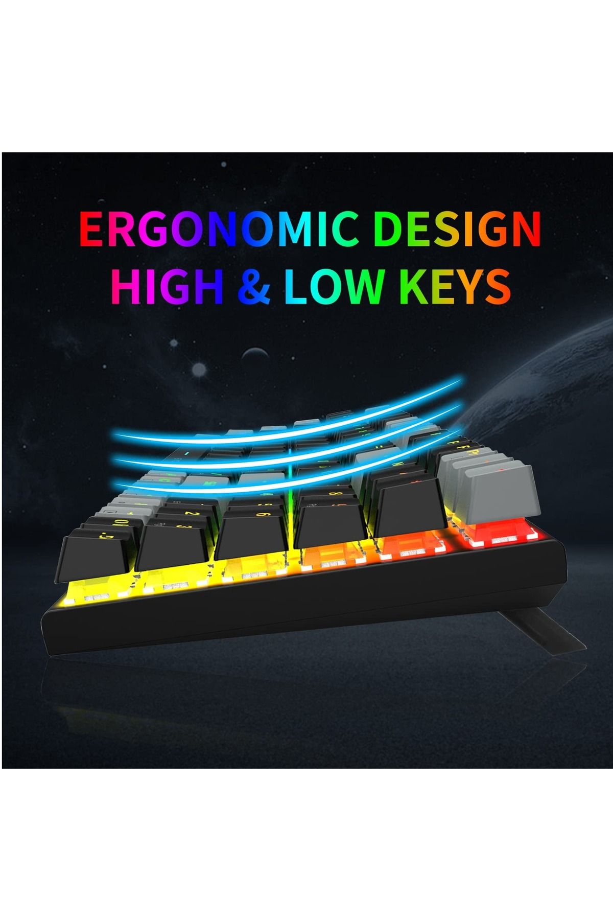 e-yooso-94 Keys Gasket Mechanical Keyboard, Wired Brown Switch Gaming Keyboard with Number Pad 6