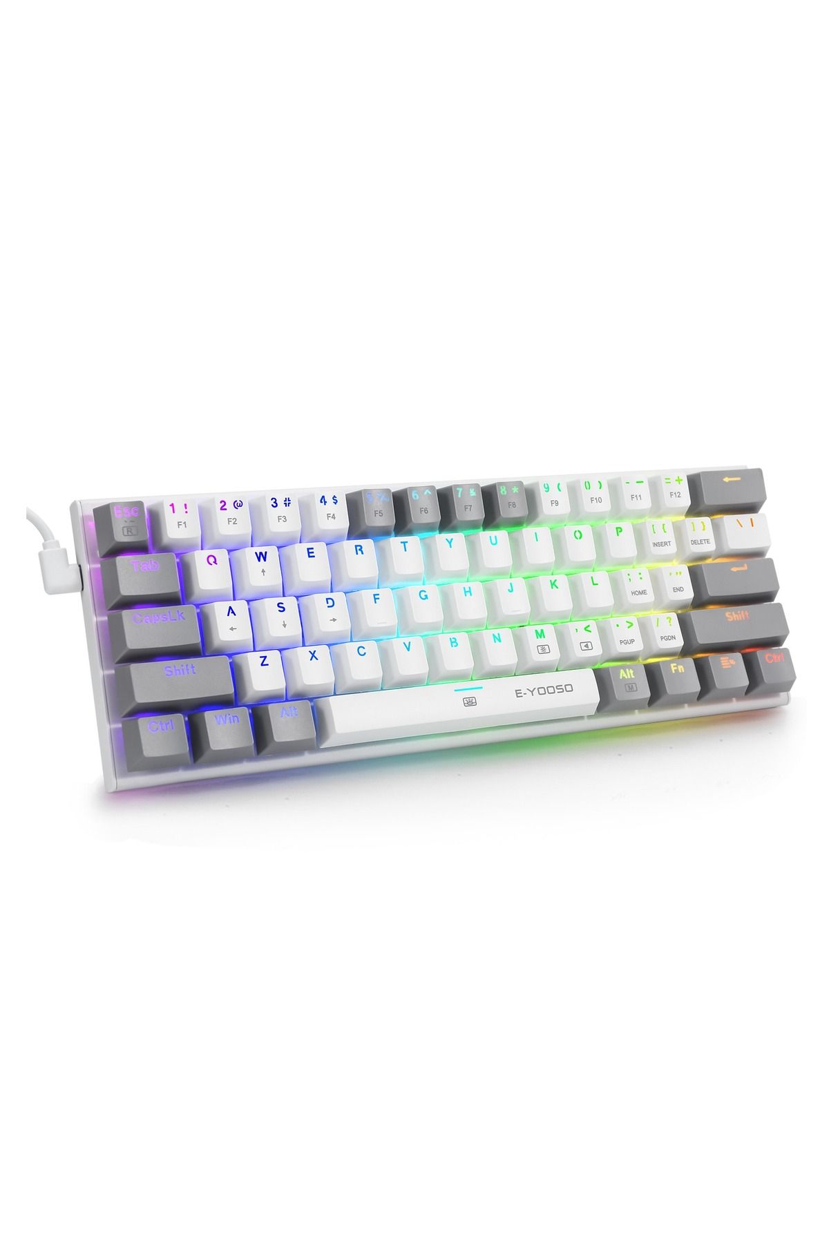 e-yooso-Z-11 61 Keys Mechanical Gaming Keyboard,Blue Switch 60% Wired Compact Keyboard 7