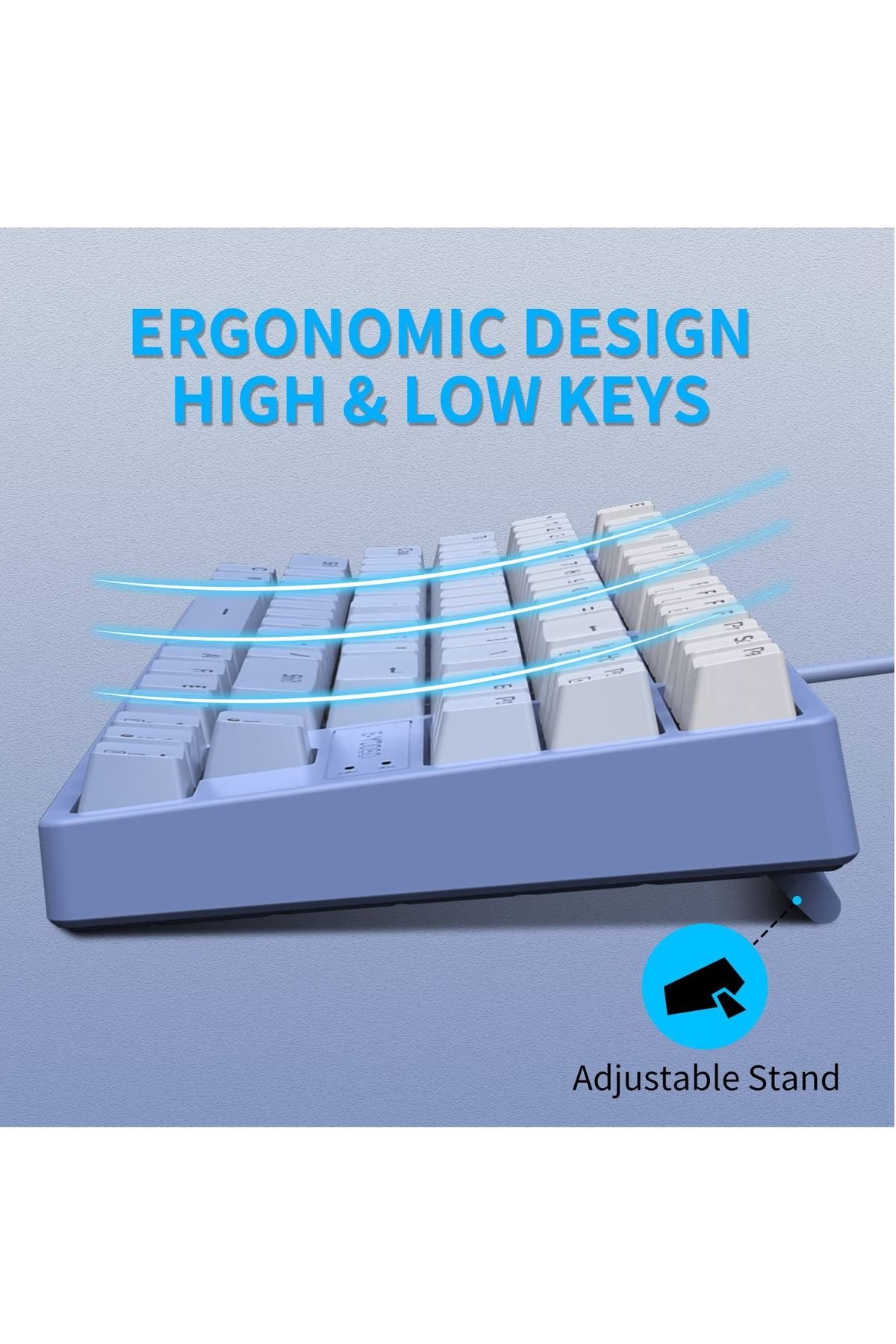 e-yooso-Z-87 Mechanical Gaming Keyboard with Gradient Blue Pbt Keycaps Blue Switches LED Backlit 6