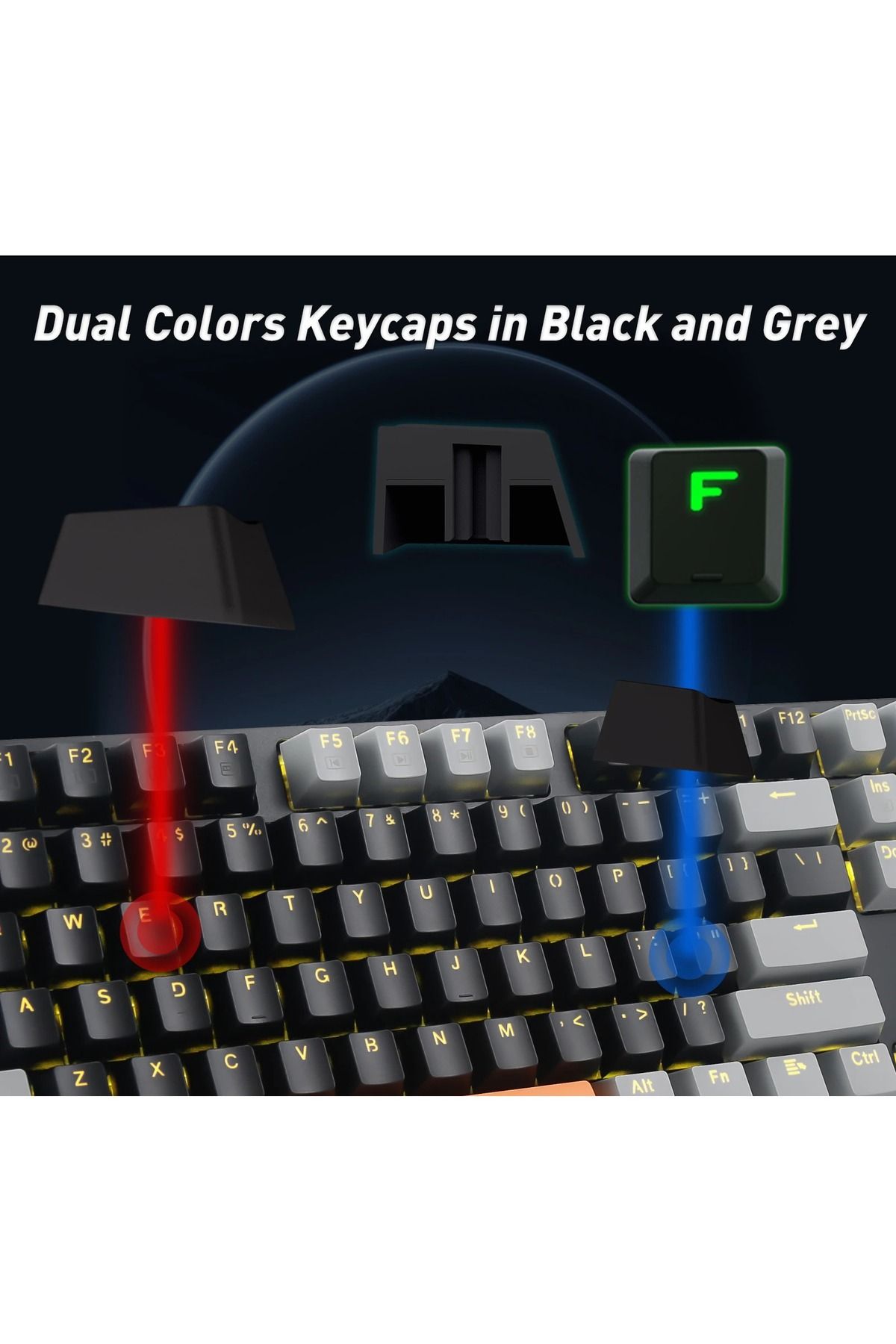 e-yooso-Z-14 Mechanical Gaming Wired Keyboard,104 Key Blue Switch Full-Size Computer Keyboards 5