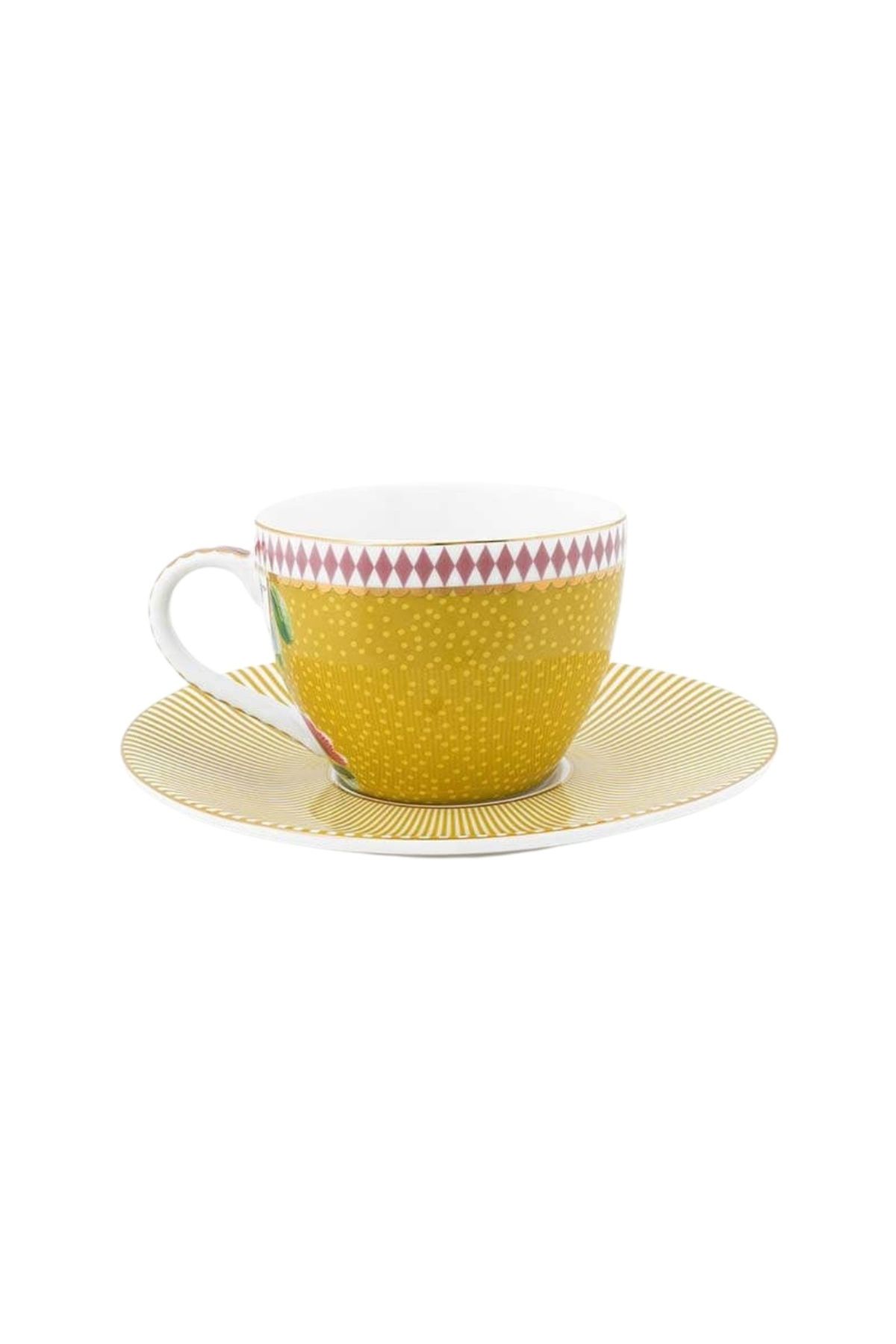 Pip Studio-Cappuccino cup with saucer, La Majorelle collection, Yellow, 280 ml, Pip Studio 5