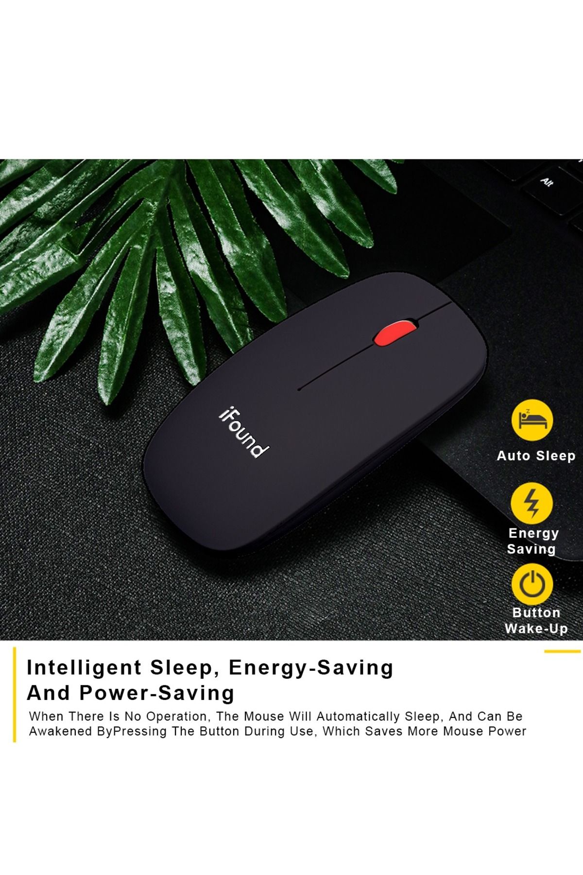 IFound-2.4G Wireless Keyboard and Mouse,USB Compact Full Size Keyboard Mouse Combo 5