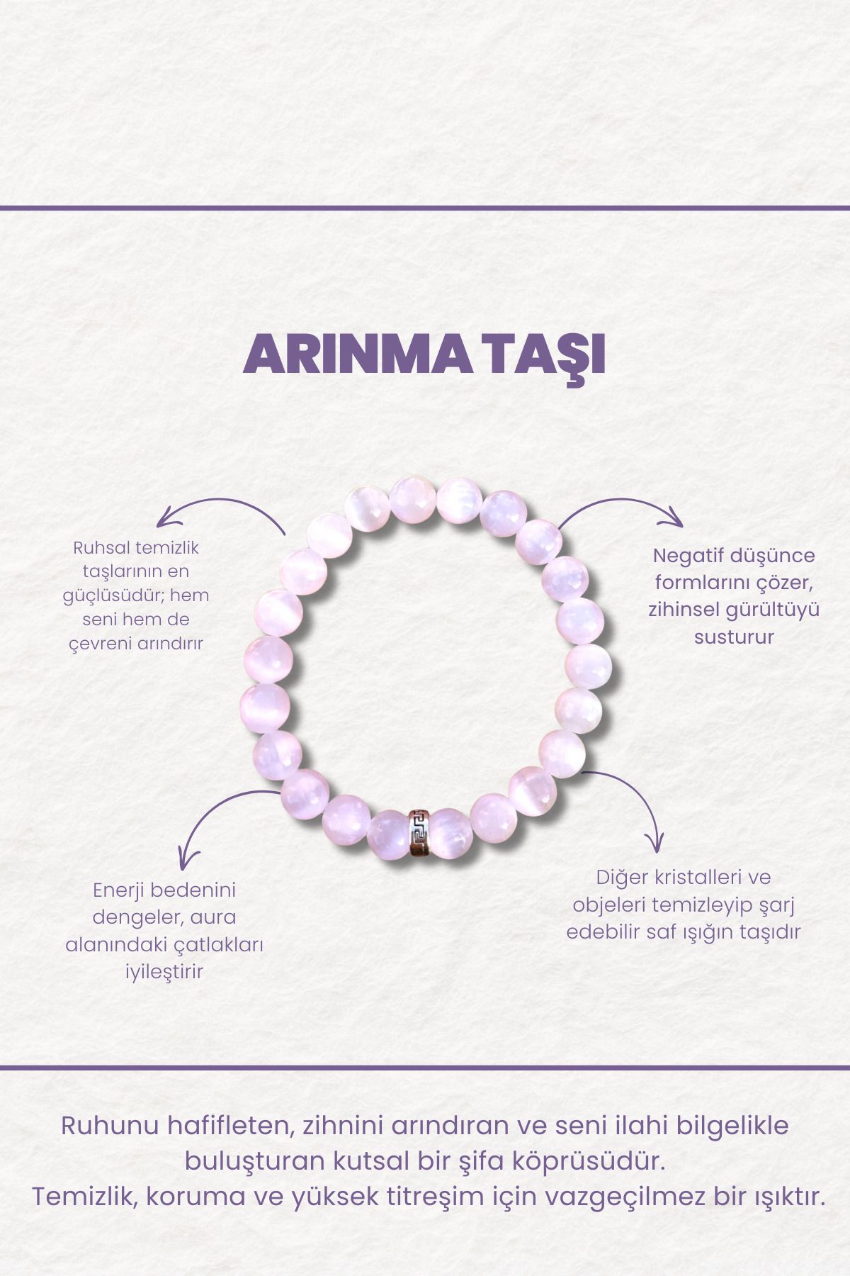 hermesshealing Arınma Taşı Selenit Bileklik