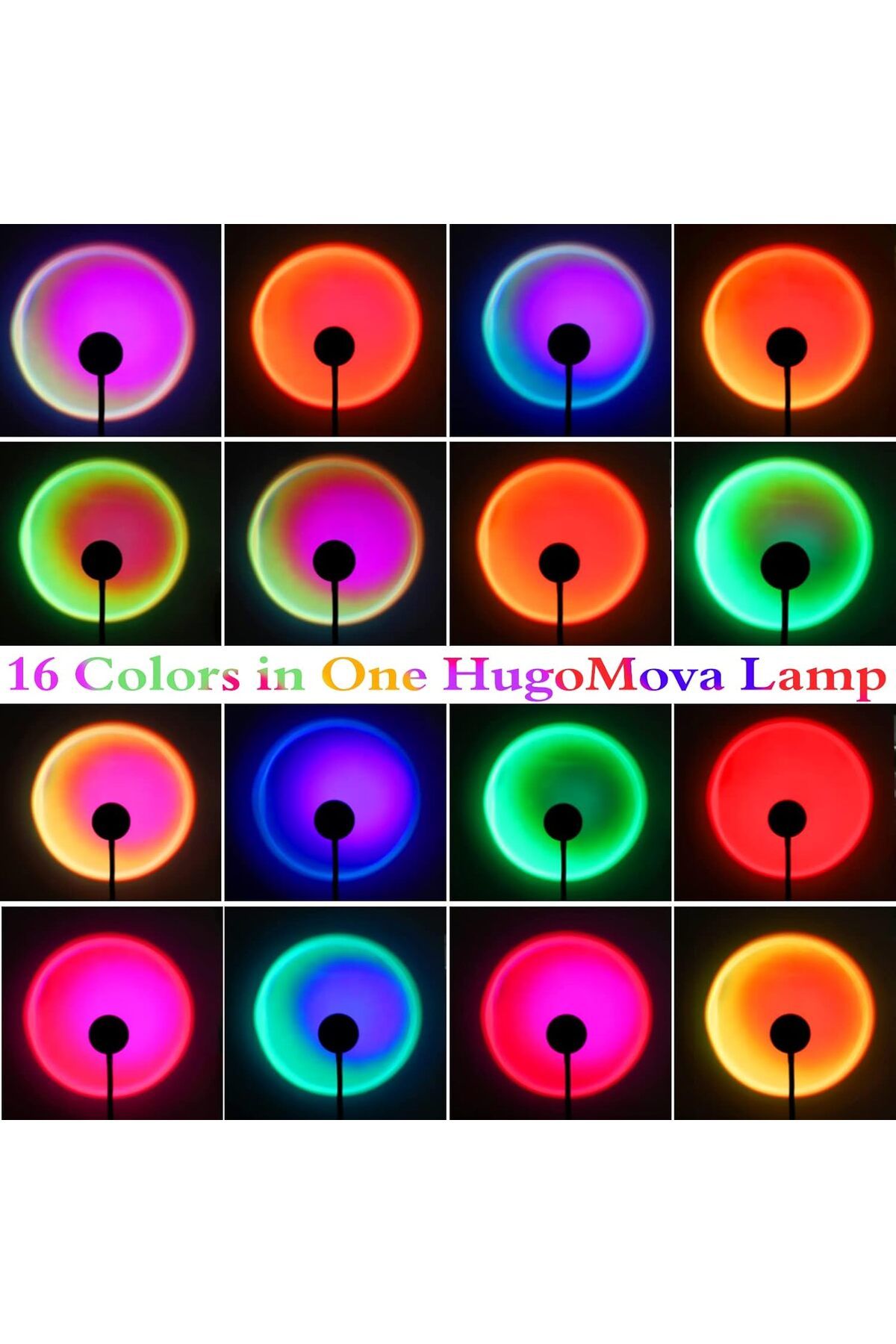 COOYA-Sunset Lamp Projection, 16 Colors, with Remote Control, 360 Degree Rotation LED, with Fade Mode 3