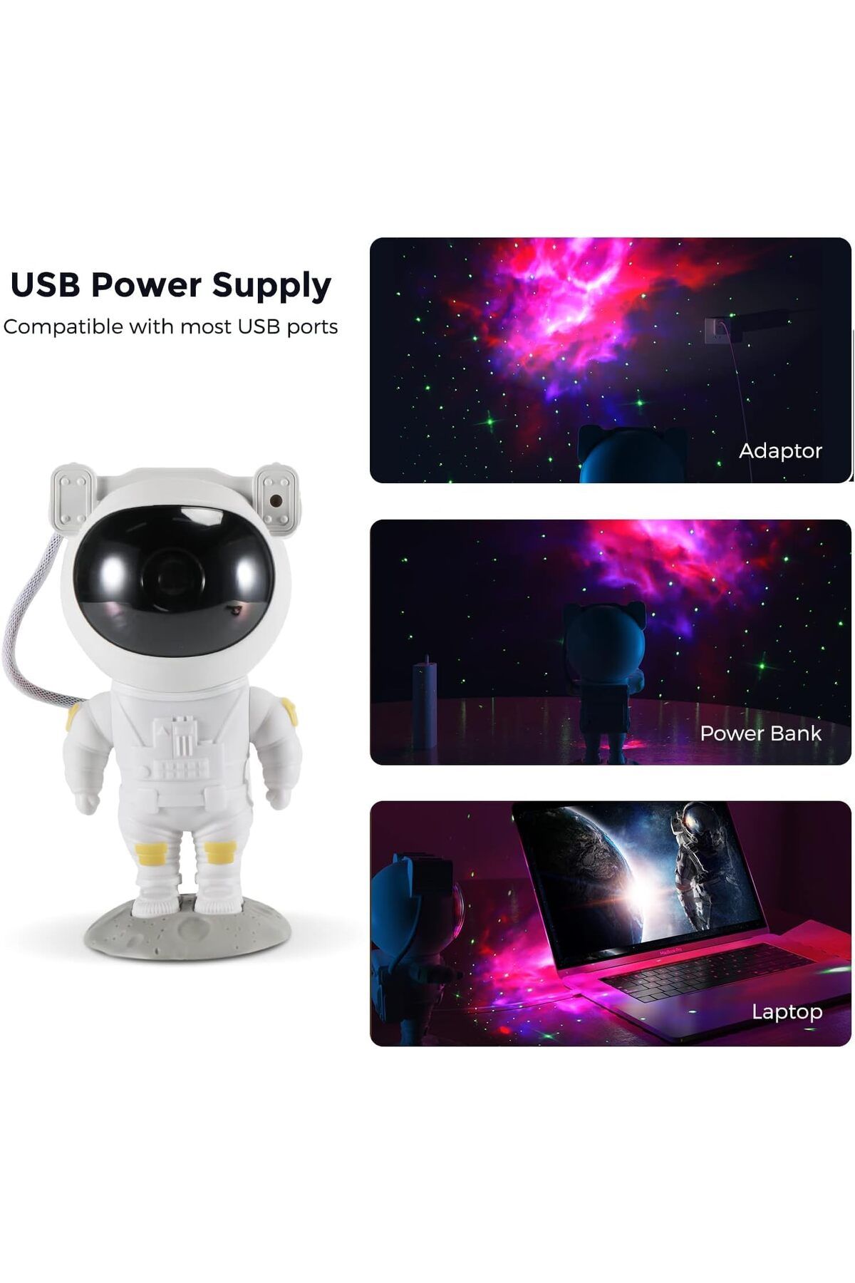 COOYA-Astronaut Projector with Remote Control Timer for Bedroom, 360° Adjustable Starry Sky 5
