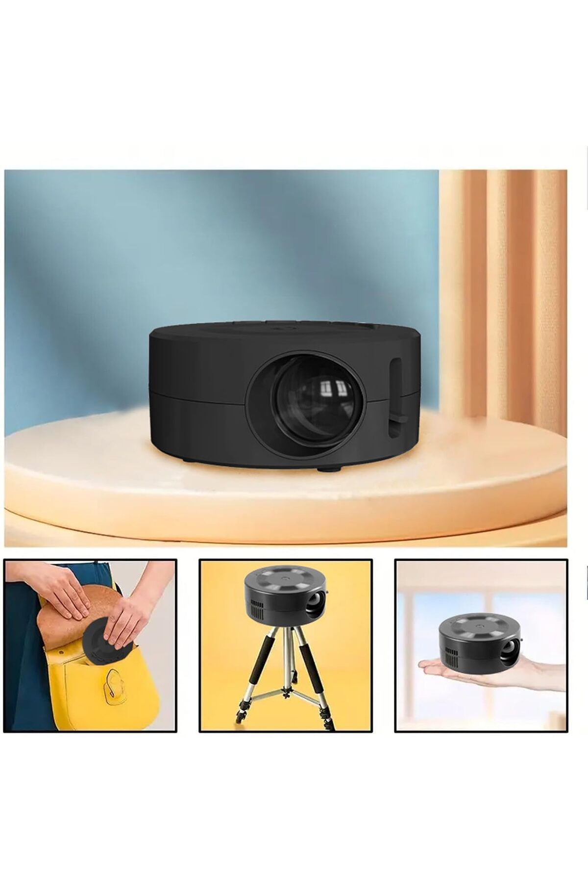 COOYA-Small Home Projector, LCD Display Eye Portable Mini Projector for IOS for Phone 6