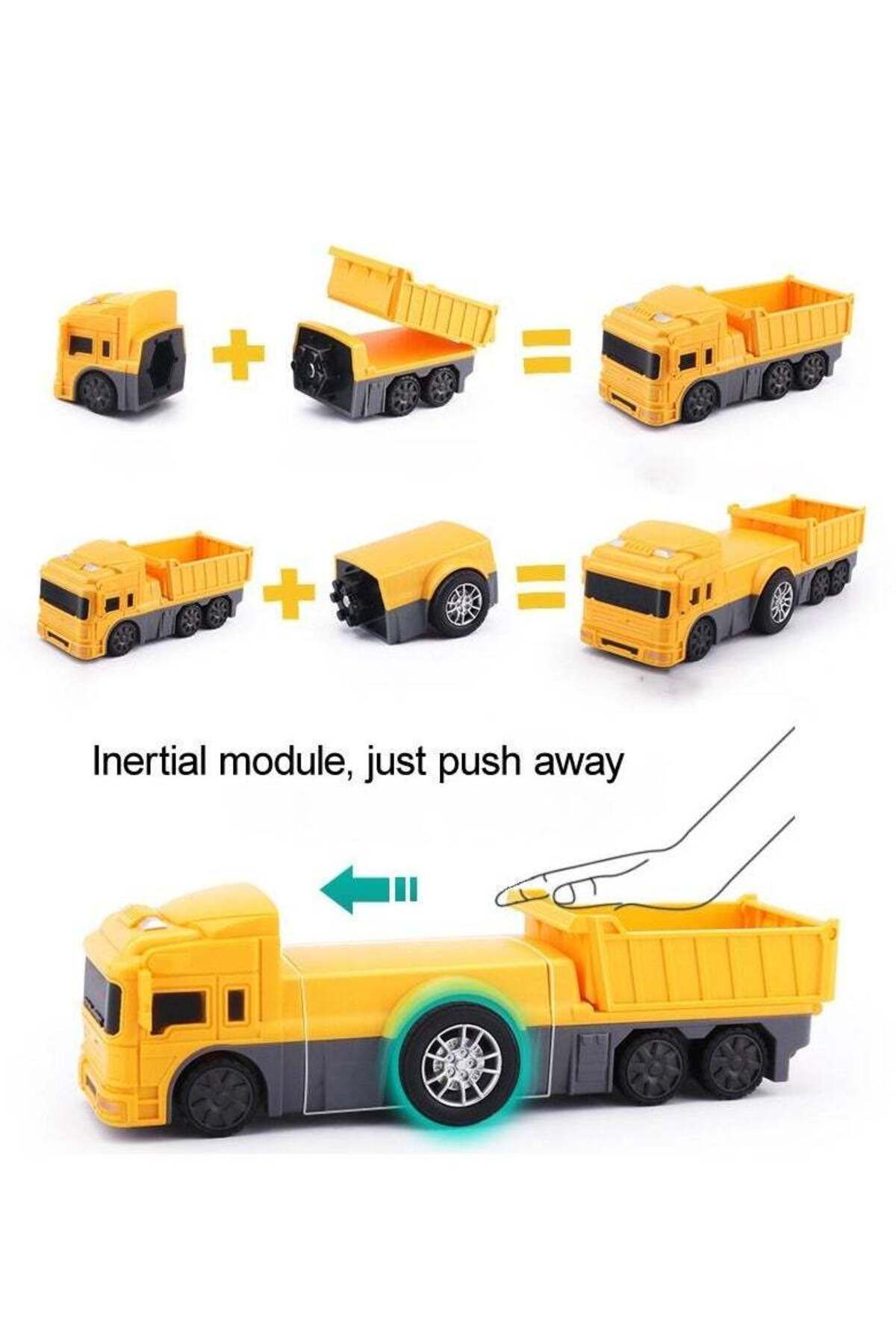 COOYA-21Pcs Magnetic Transform Engineering Car Assembled Toys,6-in-1,with Box,Assemble and Disassemble 3