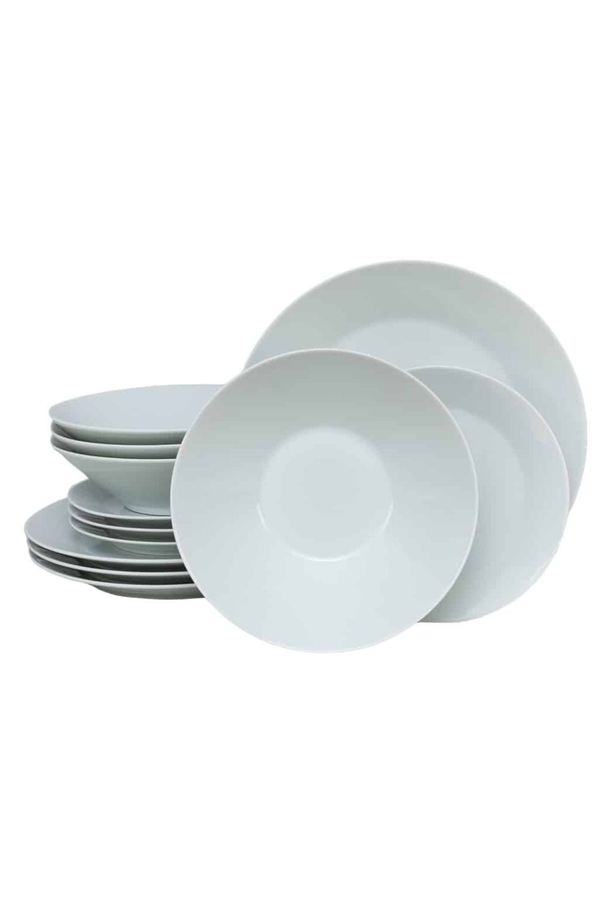 Cesiro Set Farfurii 12 Piese, Pentru 4 Persoane, Snow, Cesiro, Portelan, Alb Lucios - One Size