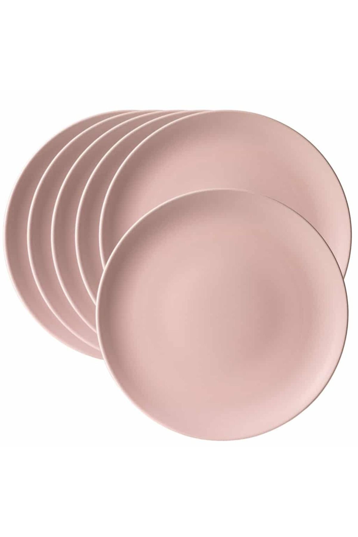 Cesiro Set 6 Farfurii Intinse Roz Mat, 27 Cm - One Size
