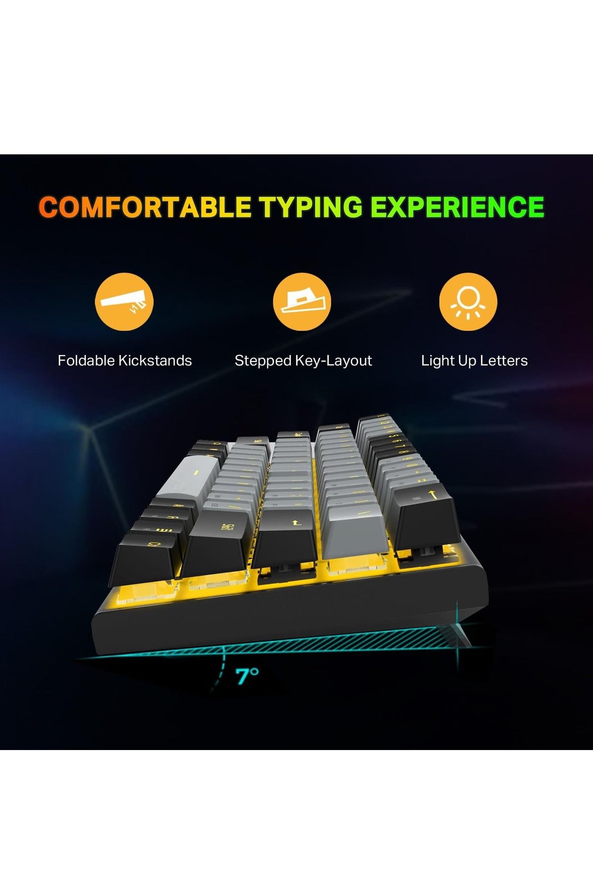 e-yooso-Z-11 60% Mechanical Gaming Keyboard,Red Switch 61 Keys Wired Compact Keyboard 5
