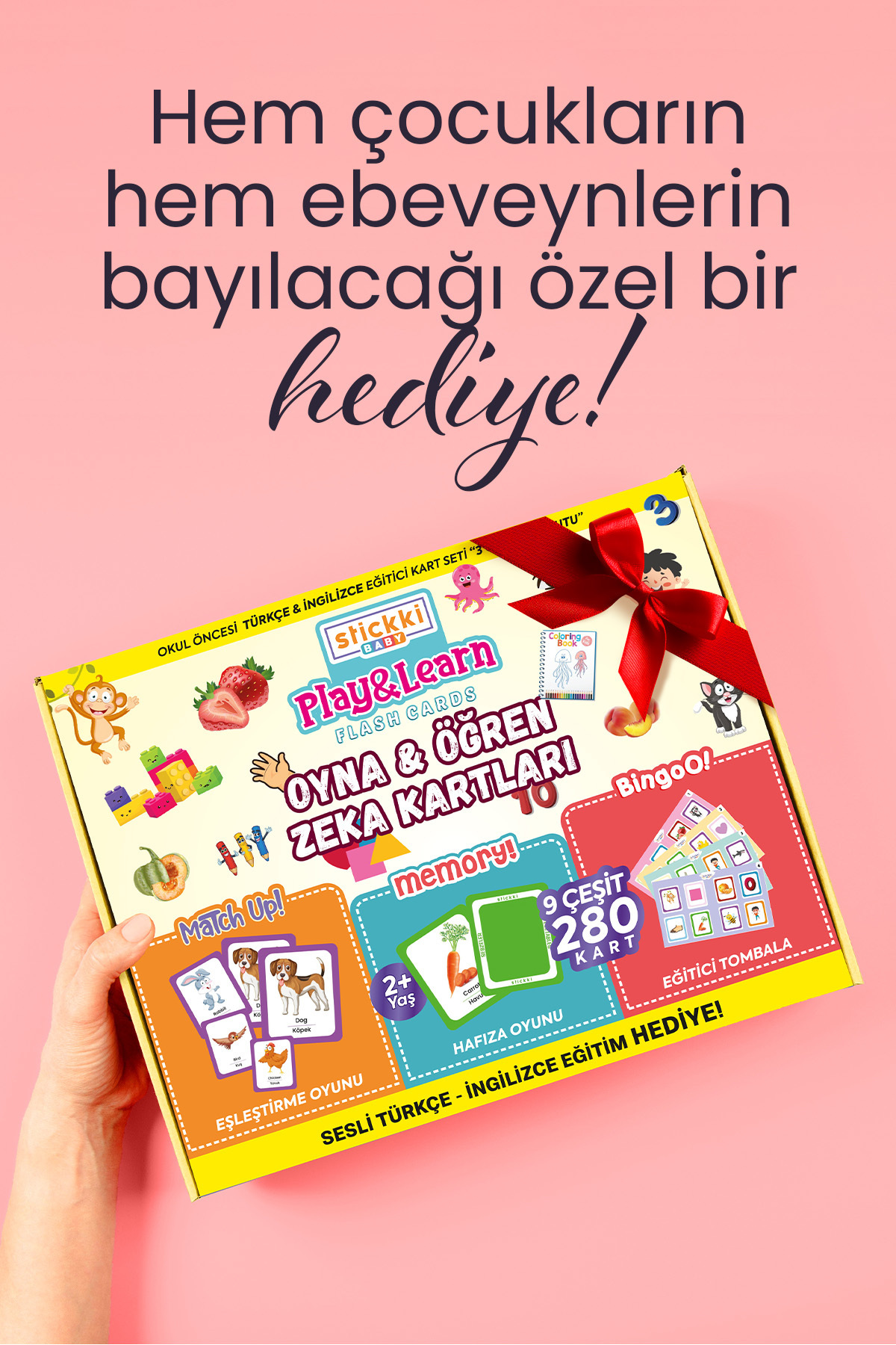 Stickki Eğitici Kartlar | TR-EN | 2-6 Yaş | 280 Kart | 3 Oyun | QR Kodlu Sesli Eğitim fotoğrafı 7 (önizleme)
