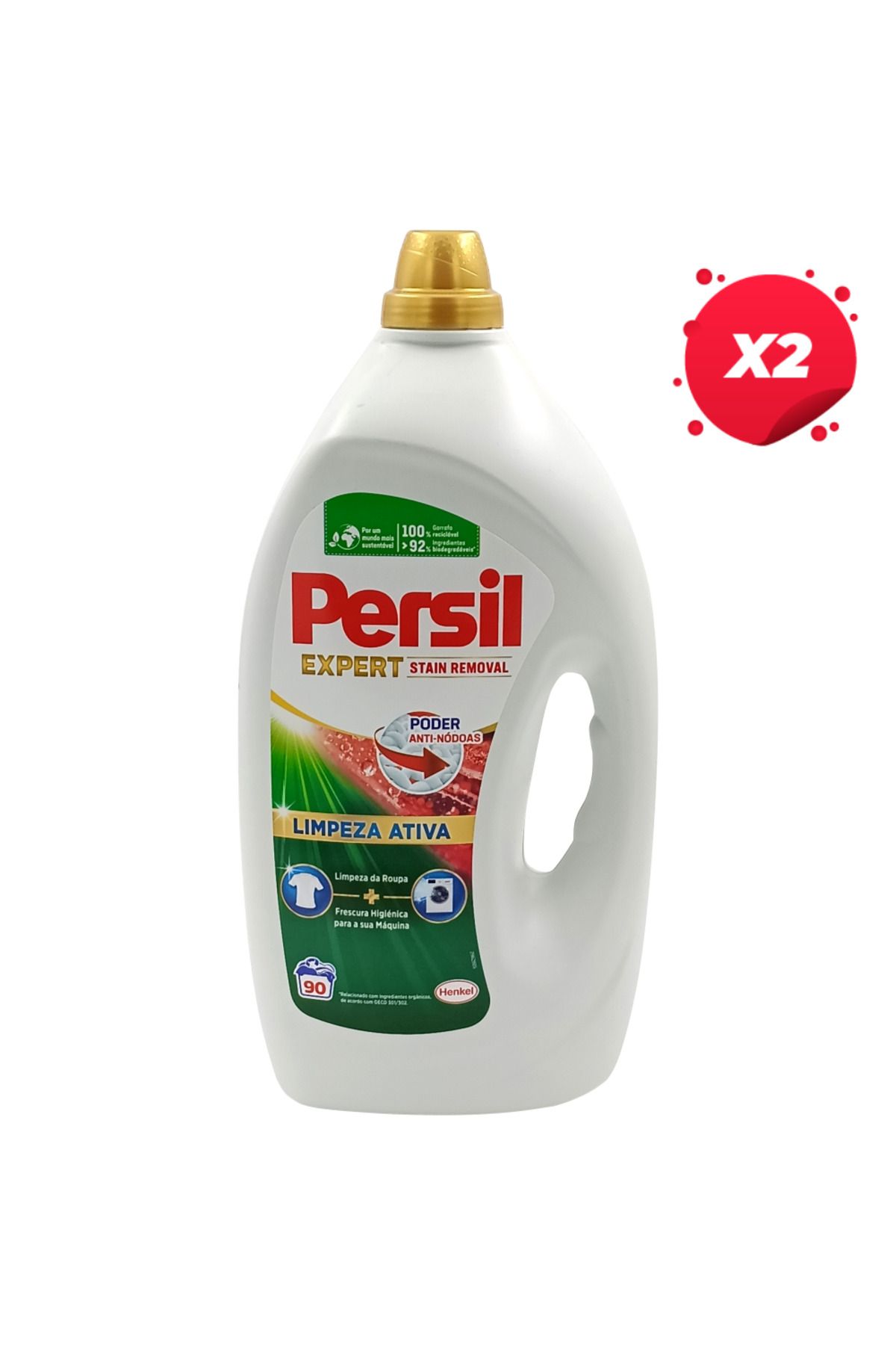 Persil X2 - Detergent Lichid Persil 4.05l Experți Îndepartarea Petelor 90 Spălări - One Size