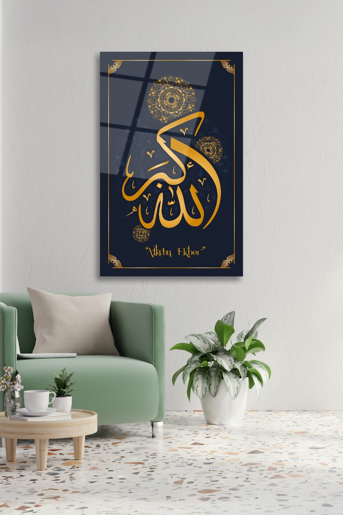 Allahu Ekber Cam Tablo görsel 2