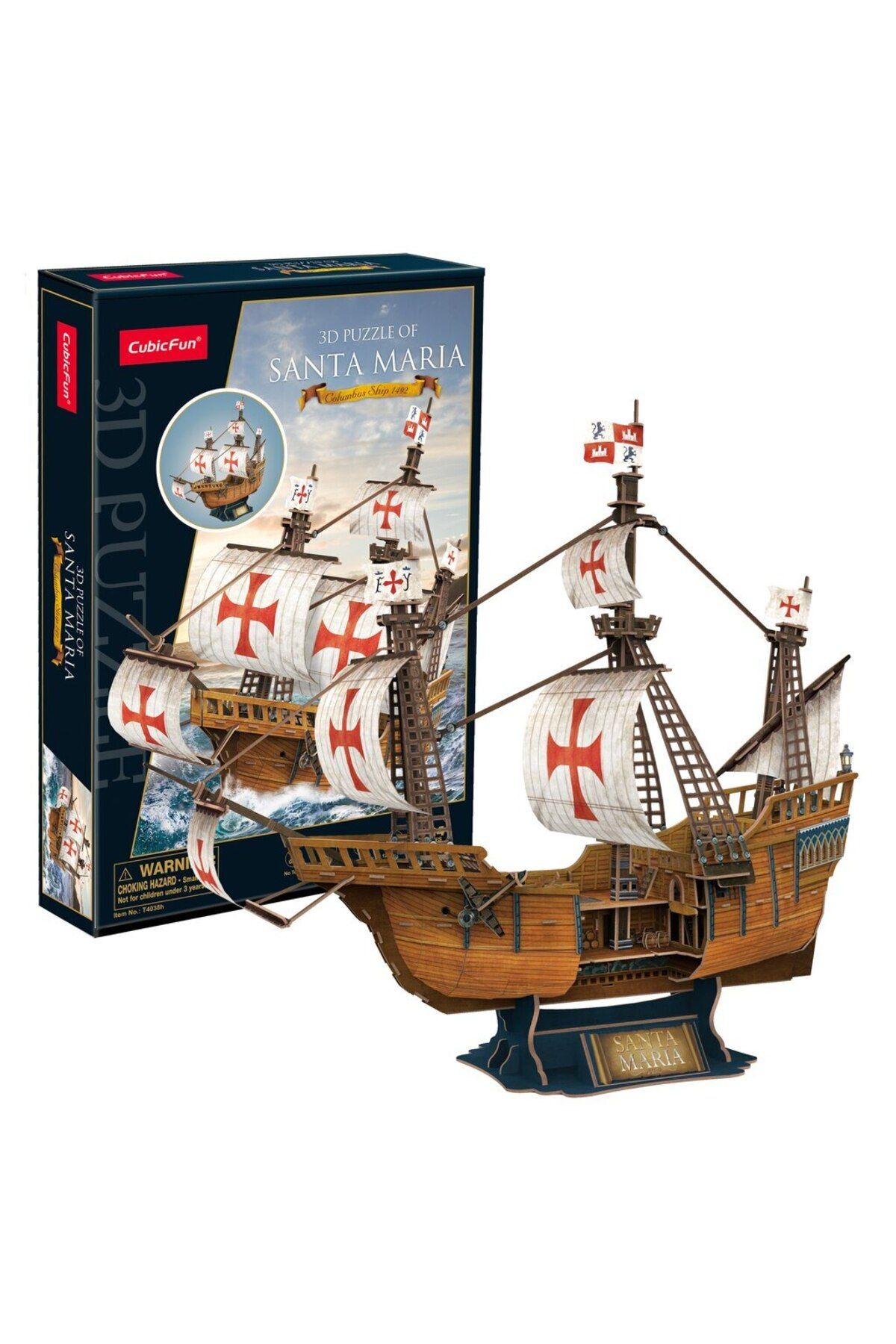 Cubic Fun - Puzzle 3d Nava Santa Maria 204 Piese - One Size