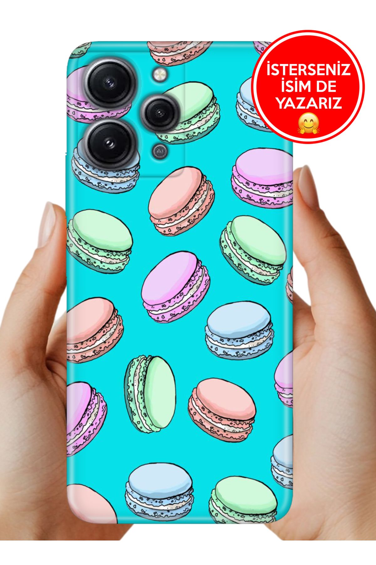 Cekuonline Xiaomi Redmi 12 Kılıf Baskılı Life Style Kapak Silikon Macaron Aşkı