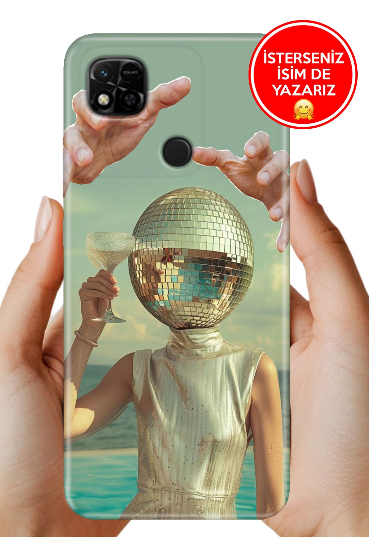 Cekuonline Xiaomi Redmi 10A Kılıf FullCover Resimli Desenli Silikon Disco Disco