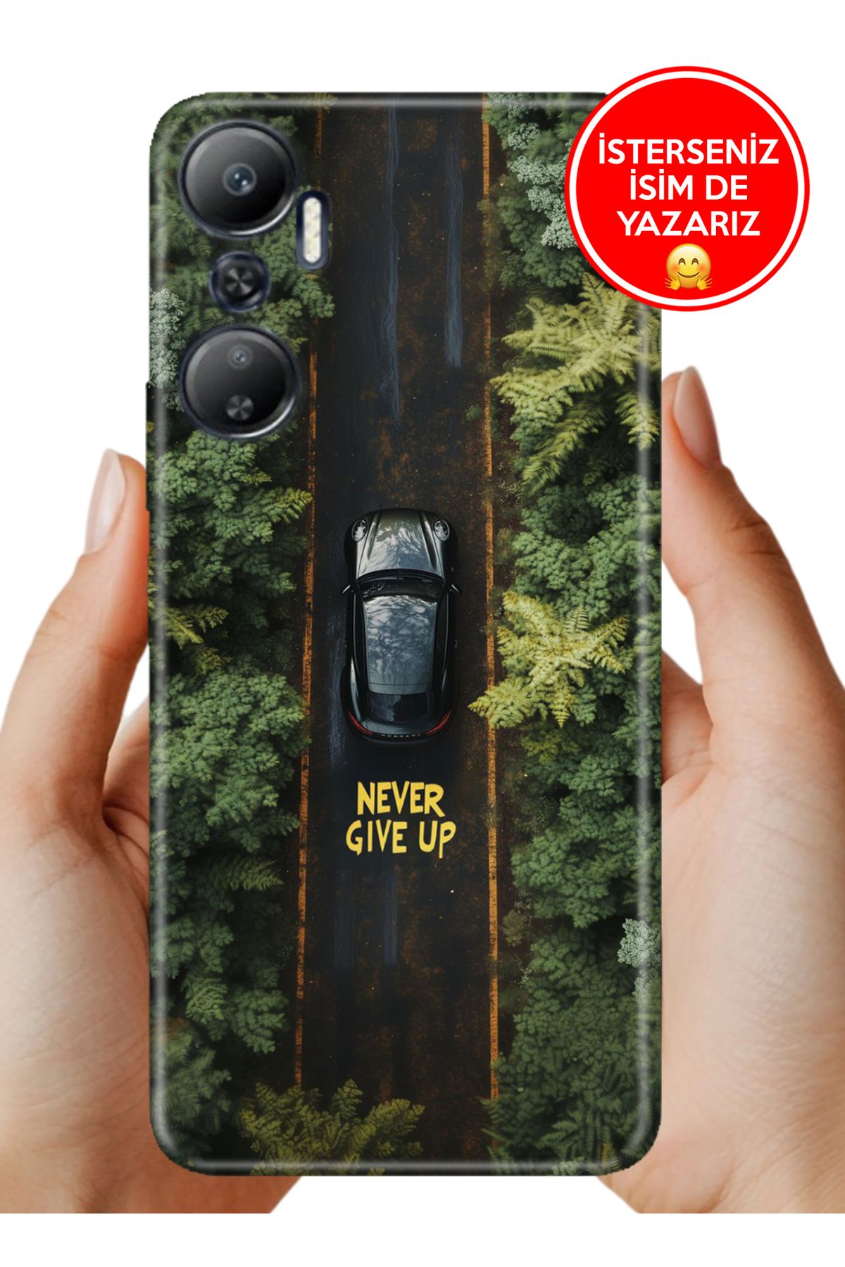 Cekuonline İnfinix Hot 20 Kılıf Baskılı Life Style Kapak Silikon Never Give Up555