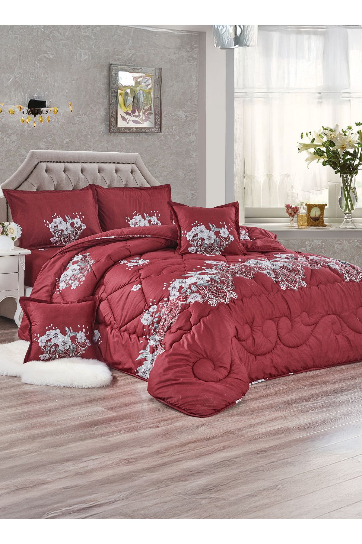 Generic-Comforter Set 4 Piece Single Size Elegant Bedspread Lightweight Comforter Suitable for All Seasons 1