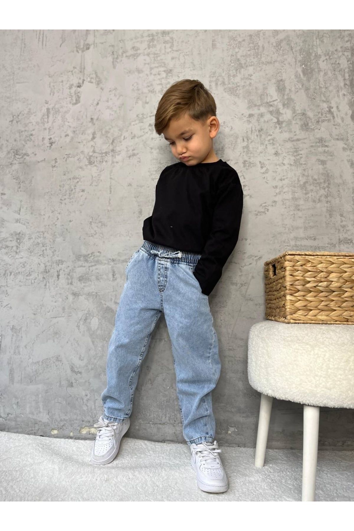 Ayarlanabilir Bel Lastikli Jean Denim Pantolon – 3-10 Yaş Arası Çocuklar İçin, Şıklık ve Rahatlık