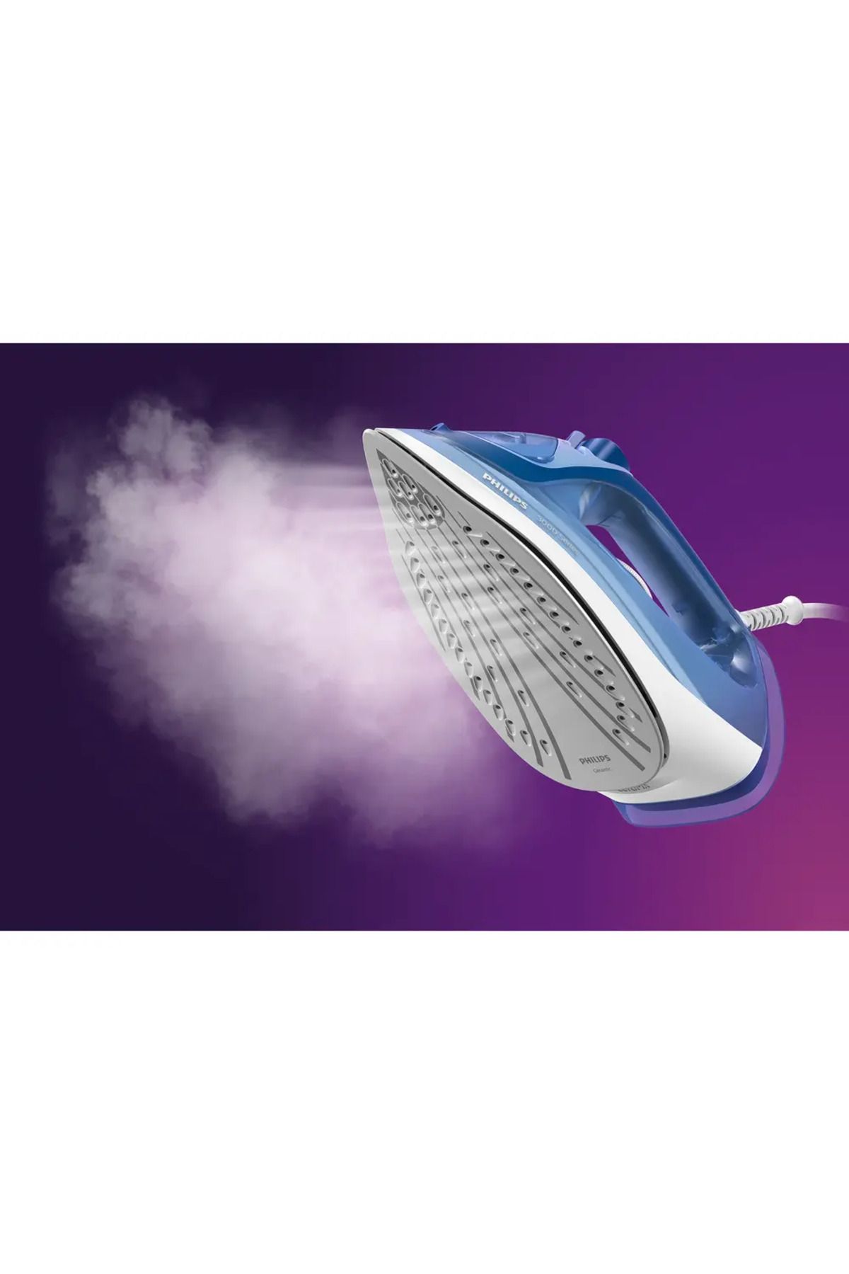 Philips-Fier de calcat Philips Seria 3000, putere 2400W, jet continuu de abur 40g/min, culoare albastru 7