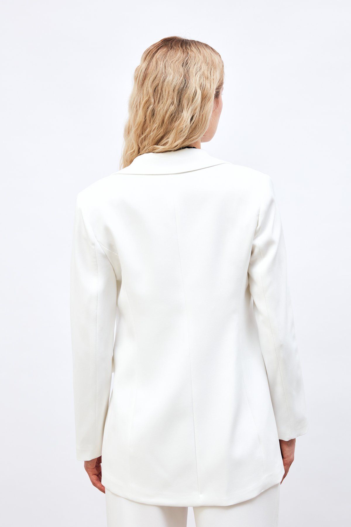 Sateen-Jachetă ECRU Contrast Loose 6