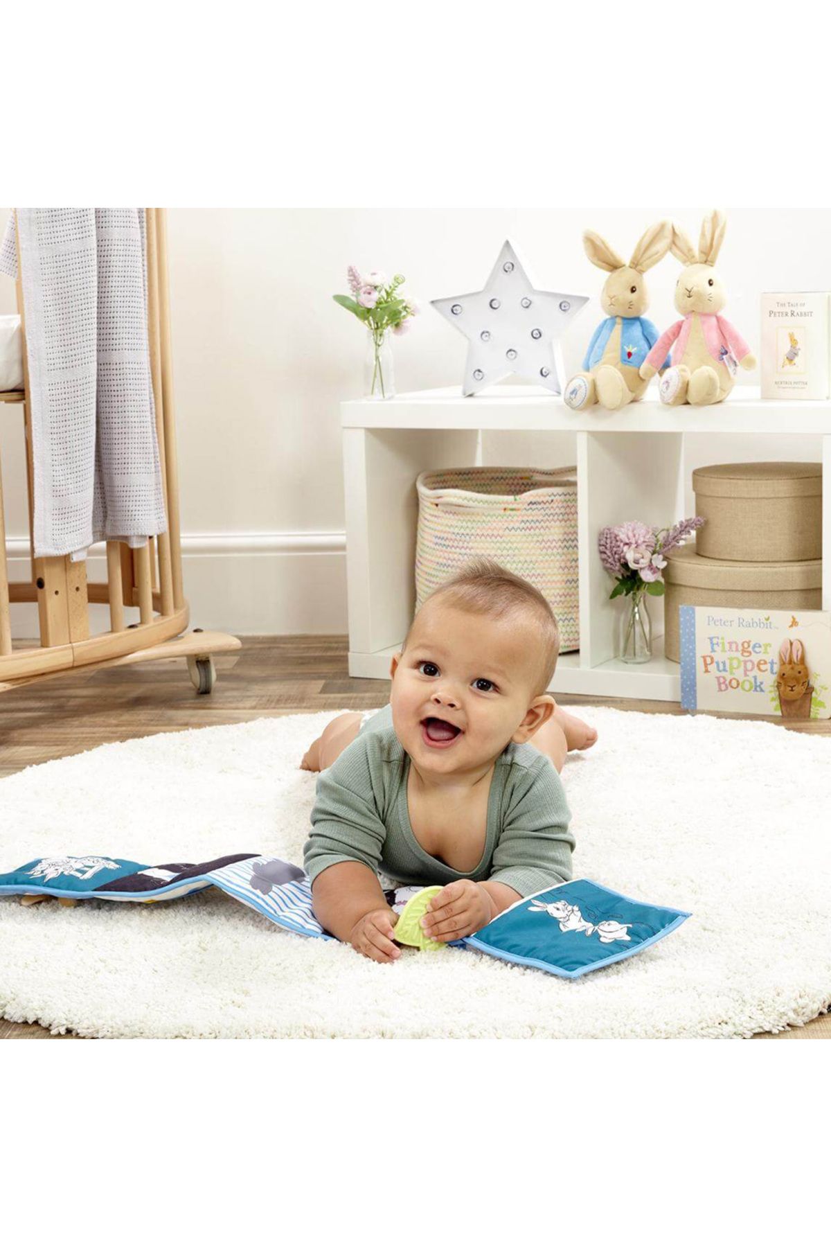 Rainbow-Peter the Rabbit toy - book with two faces for sensory development 6