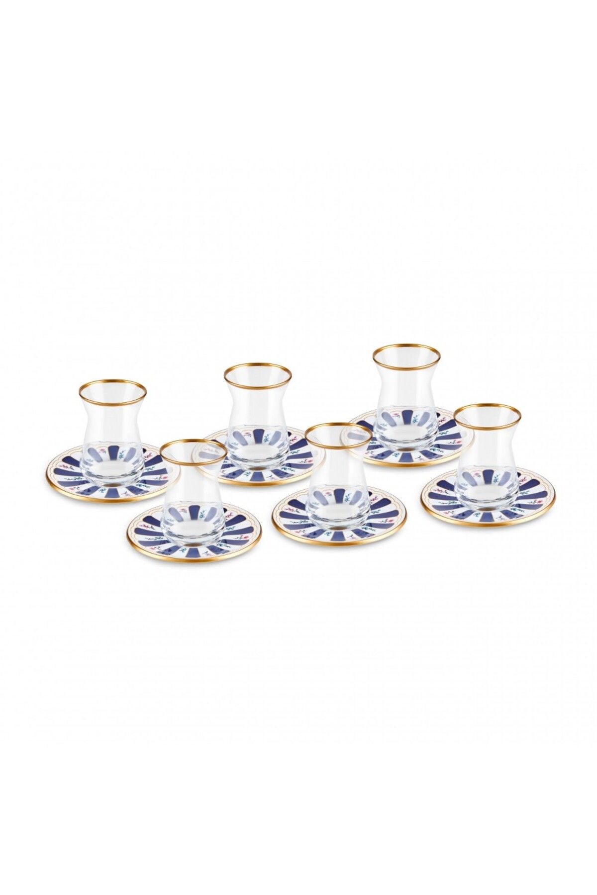 Karaca-Bursa Türkisches Teeglas-Set, 12-teilig, Marineblau 9