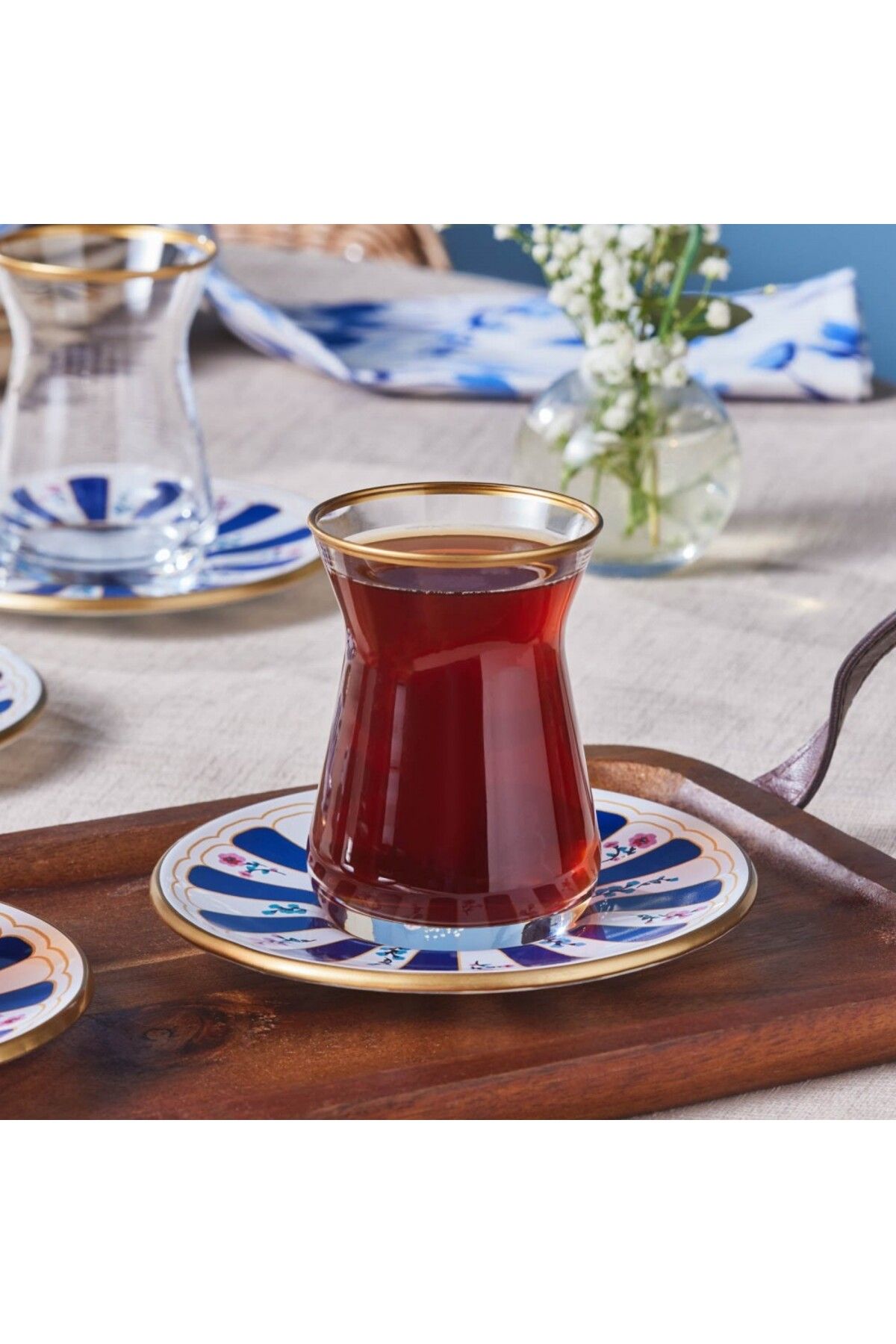 Karaca-Bursa Türkisches Teeglas-Set, 12-teilig, Marineblau 6