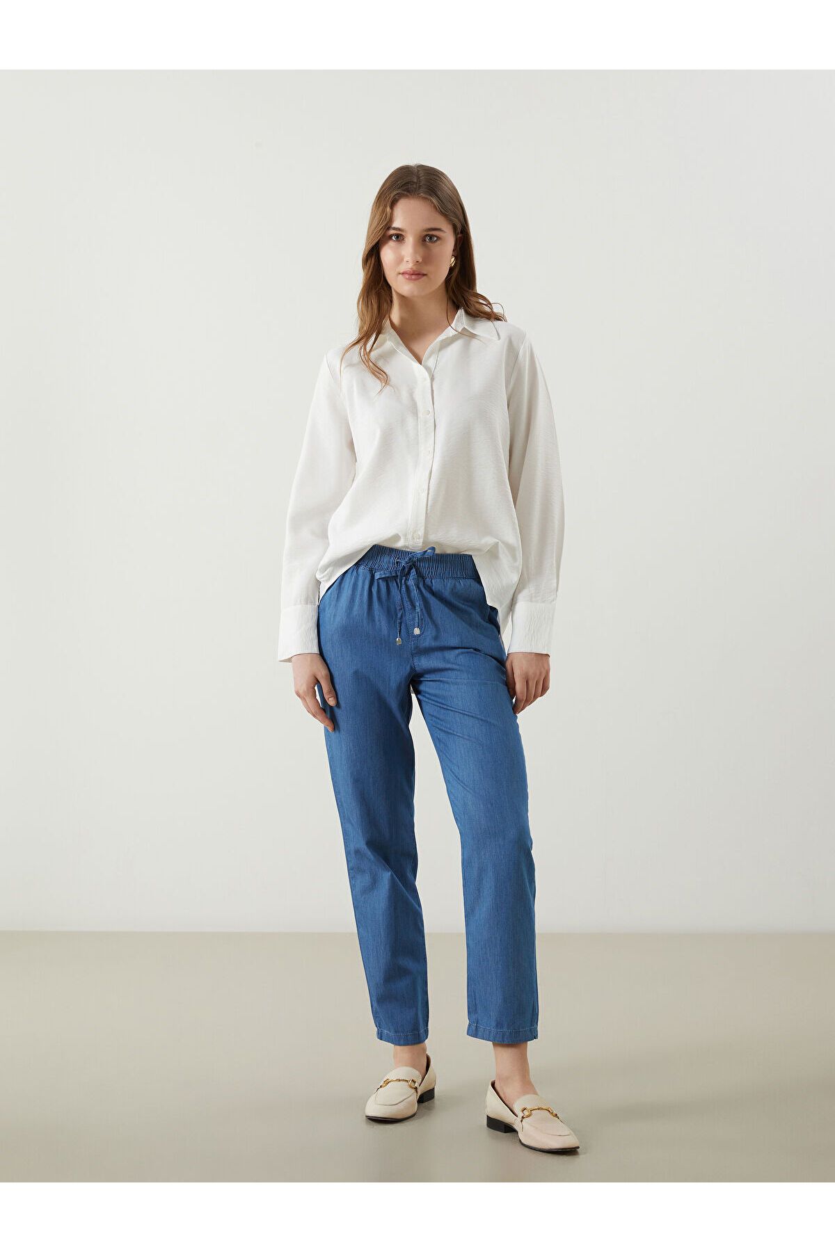 LC Waikiki Beli Lastikli Carrot Fit Kadın Jean Pantolon