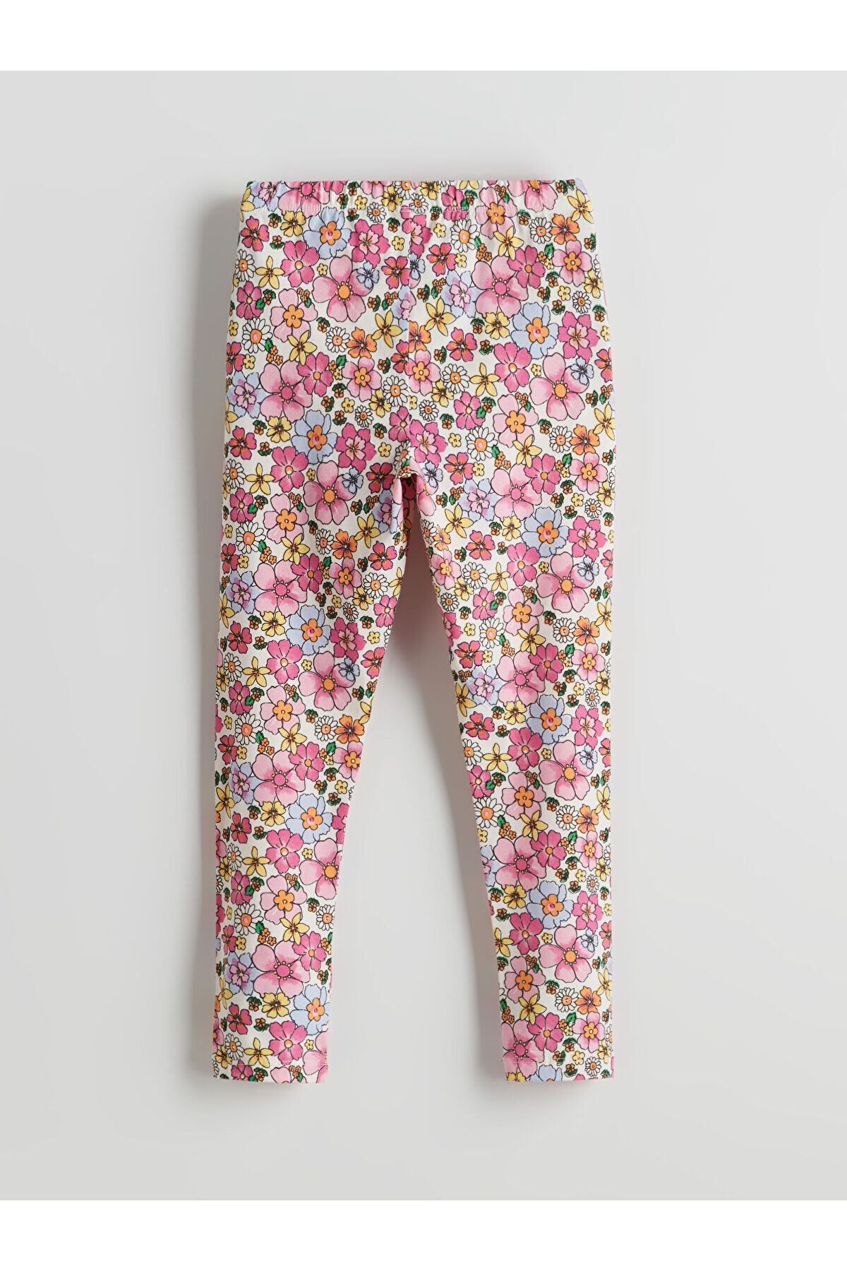 LC Waikiki M&B Collection Pembe Beli Lastikli Çiçekli Kız Çocuk Tayt fotoğrafı 2 (önizleme)