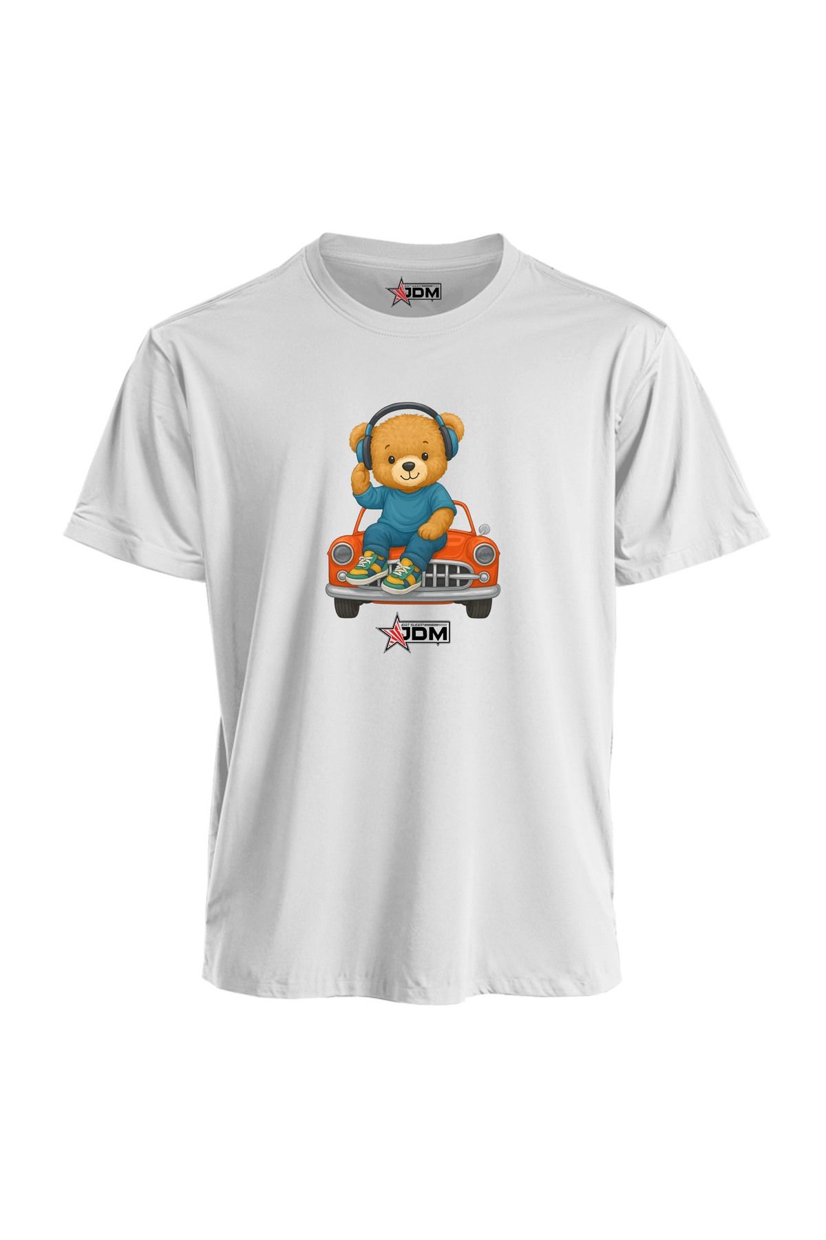 JDM-تي شيرت Kod Trend JDM Car Teddy Bear مطبوع للموسم الجديد فضفاض 1