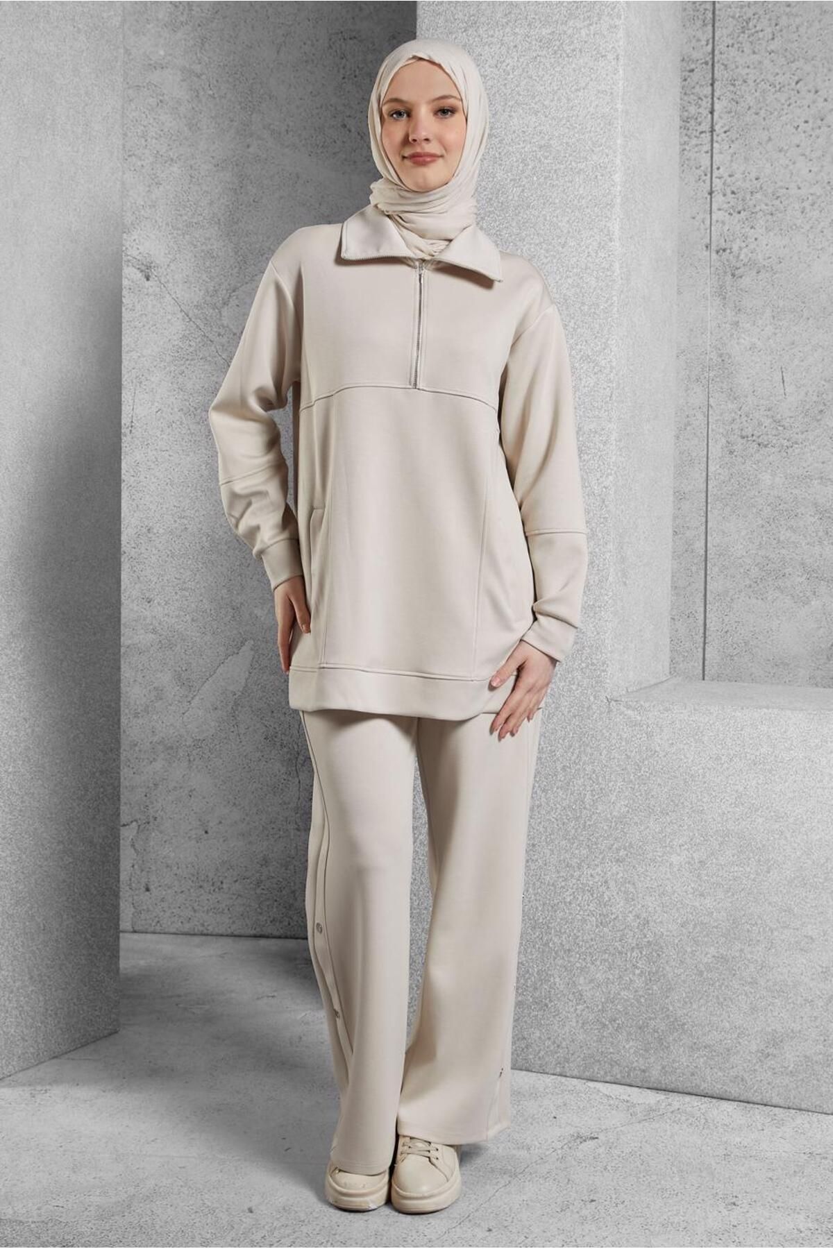 TUNIC TRACKSUIT SIDE زیپ دار 45264 Alvina