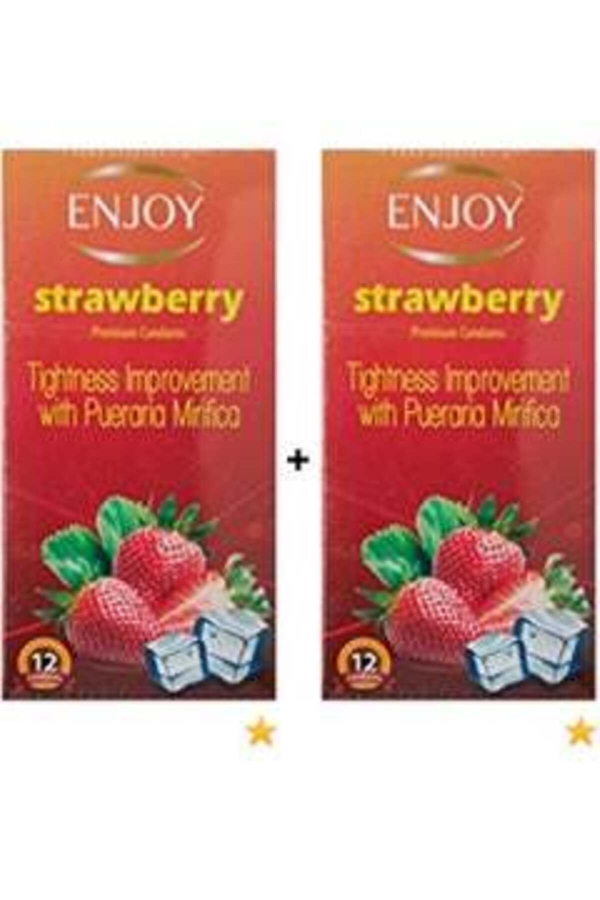 Enjoy-Enjoy 2-pack premium strawberry condoms, 12 pieces 1