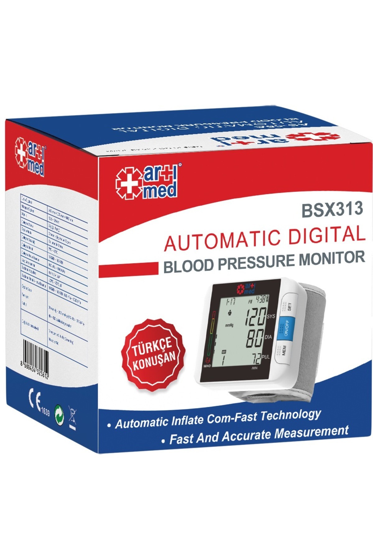 ARTİMED Artımed As 55a Otomatik Türkçe Konuşan Tam Otomatik Digital Tansiyon Ölçüm Aleti