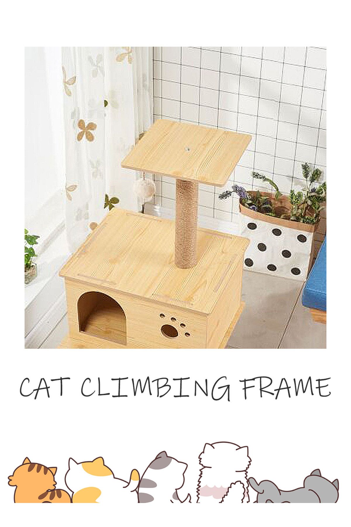 KidLe-Cat Climbing Frame Cat Nest Cat Tree Cat Jumping Platform 3