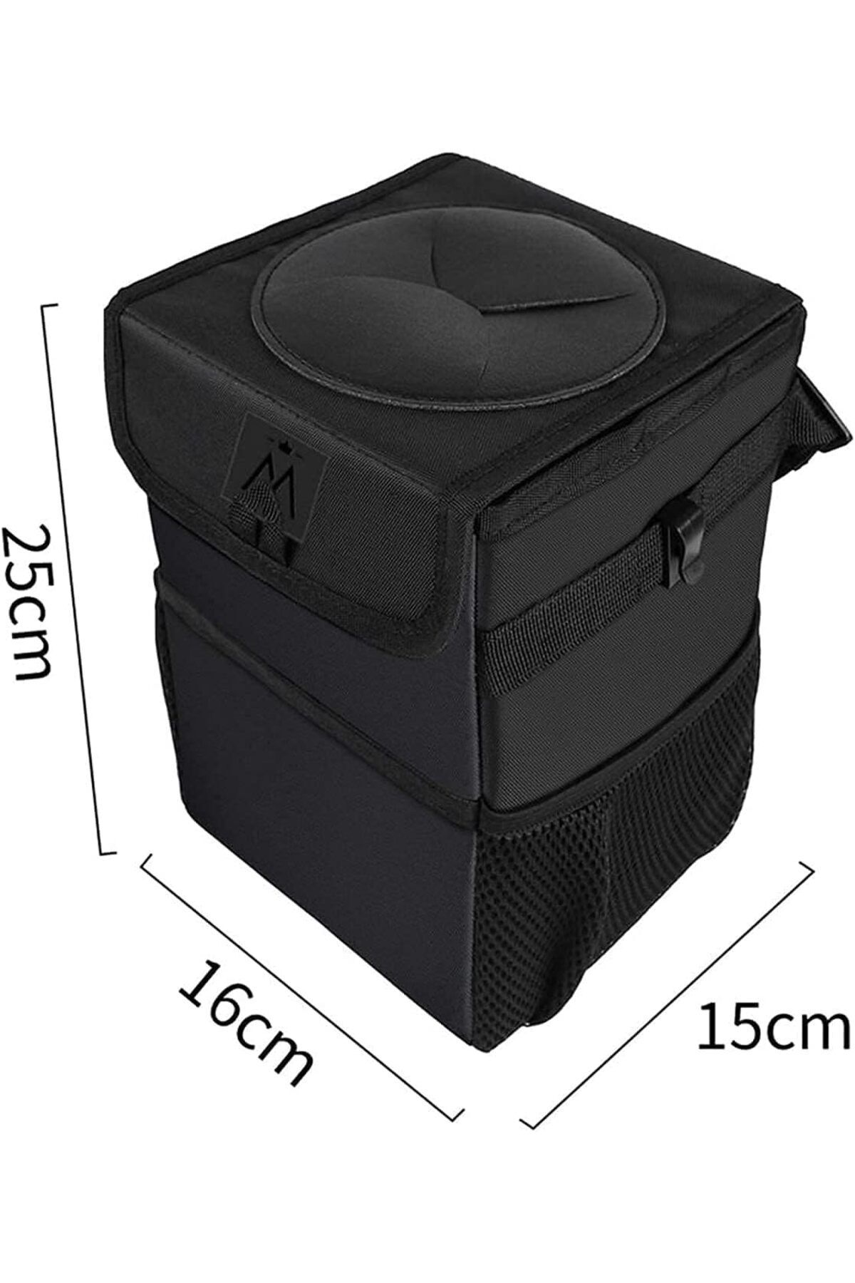 COOYA-6.5L Portable Hanging Car Trash Can, With 3 Mesh Pockets, Waterproof, Bin, for Vehicle Tidy 5