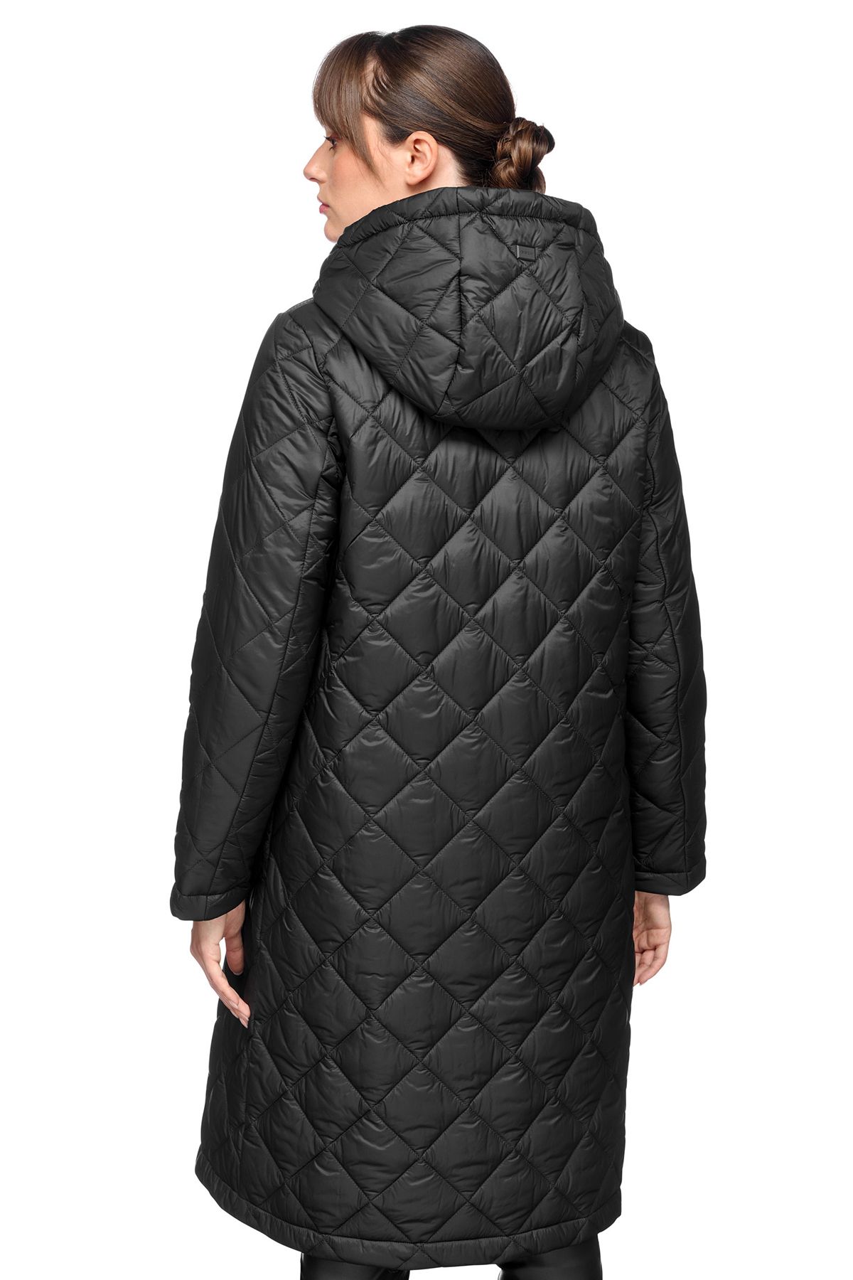 کت زنانه مشکی XHUP AMABEL HOOD COAT W4620BT3132F9000 Geox