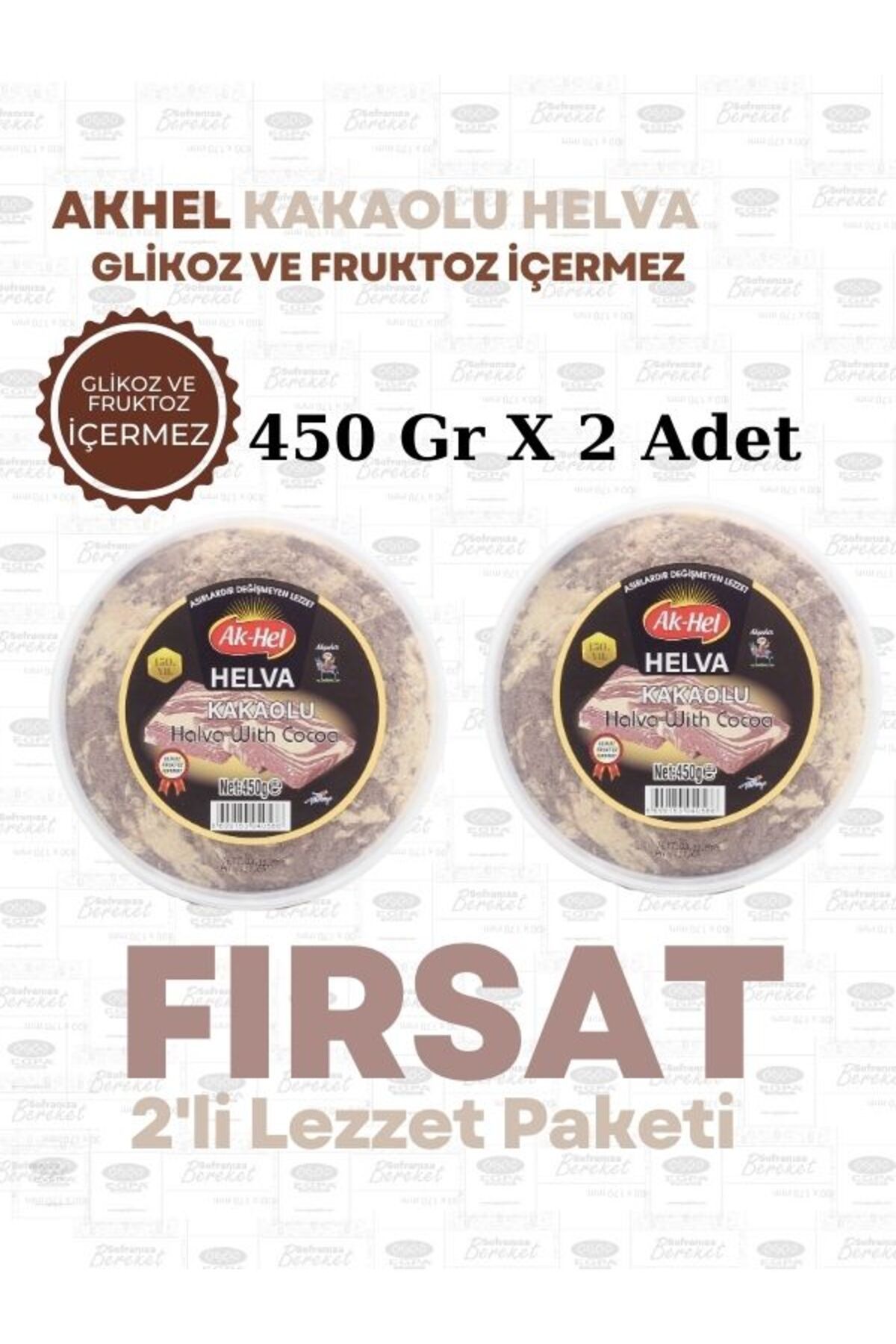 egpa gıda Lezzet Paketi 2 ADET Akhel Kakaolu Helva 450 gr (Plastik | Glikozsuz)