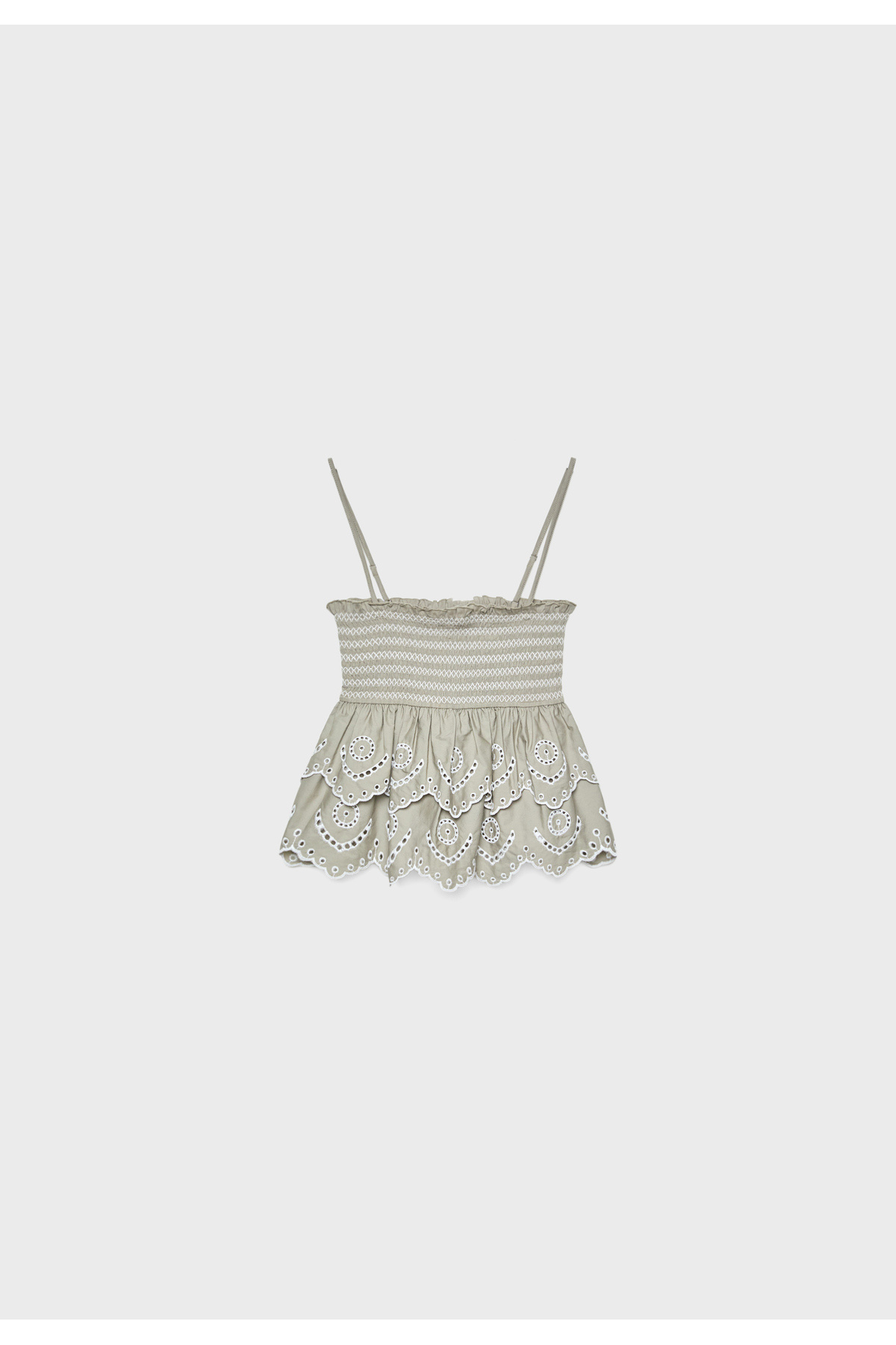 Stradivarius-Embroidered ruffled top 4