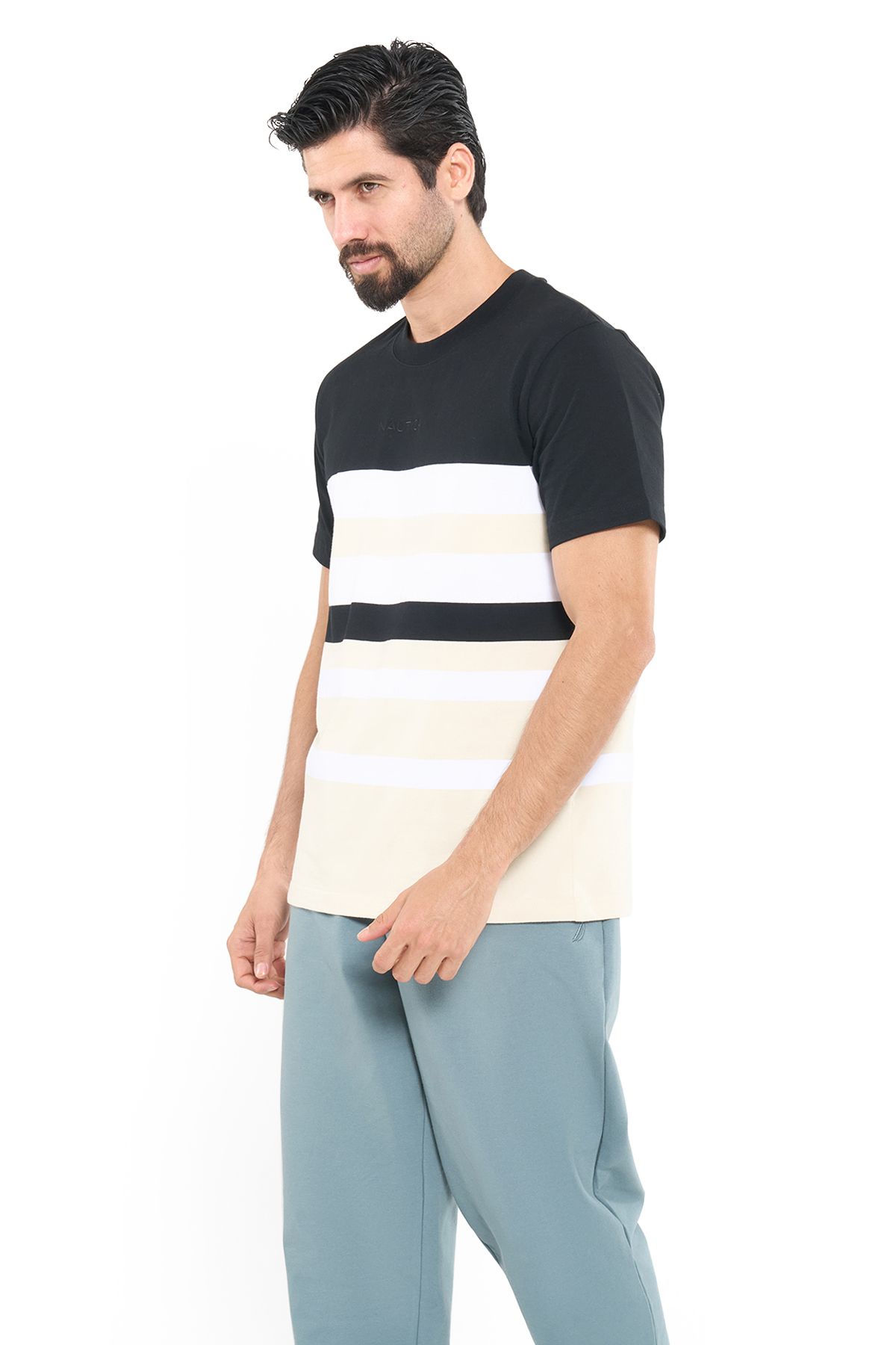 Nautica-Men's Cotton Black T-Shirt – Classic Essential for Casual Look 2