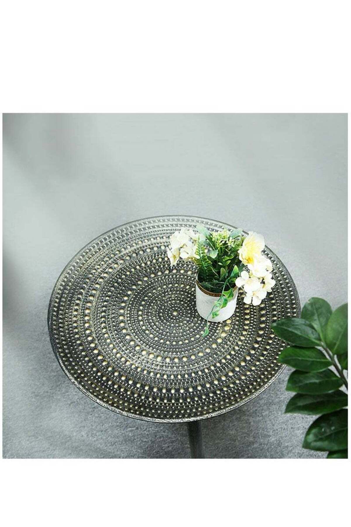 COOYA-طاولة قهوة دائرية على الطراز الاسكندنافي بتصميم فريد، 40 × 40 سم، مناسبة للعرض الزخرفي 3