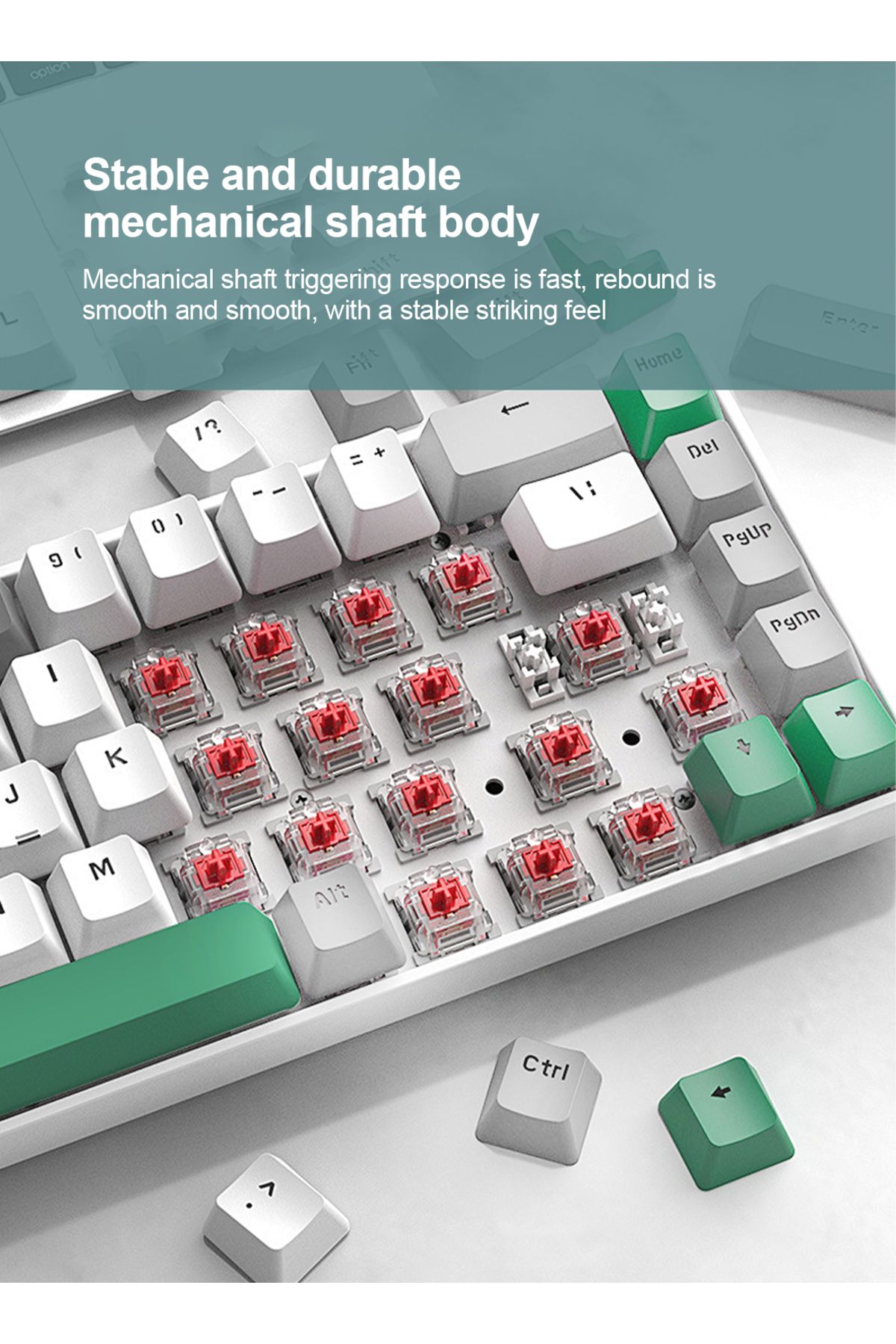 FlashHawk-65% Wired Blue Switch Gaming Keyboard with RGB Backlit, 68 KeysCompact Mechanical Keyboard 7
