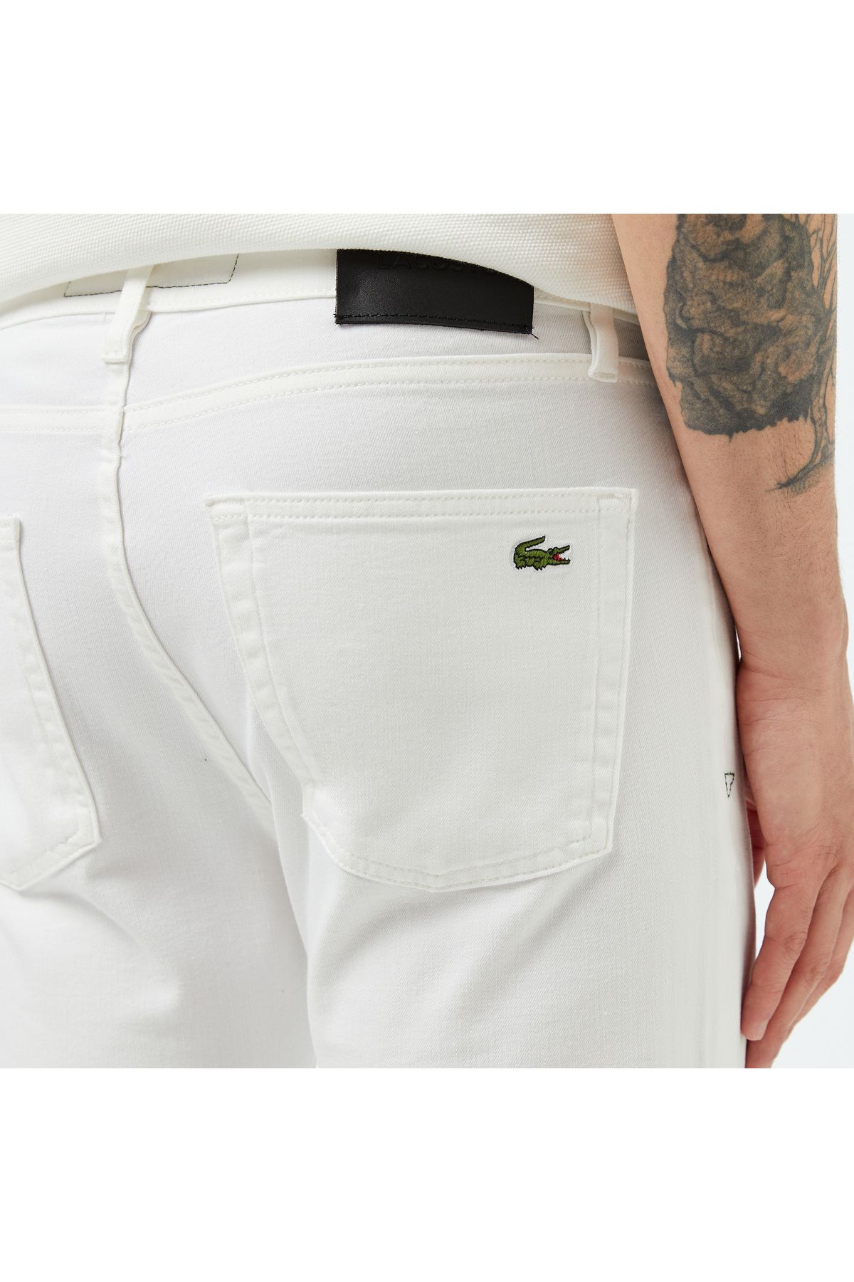 شلوار سفید مردانه جین باریک و Lacoste
