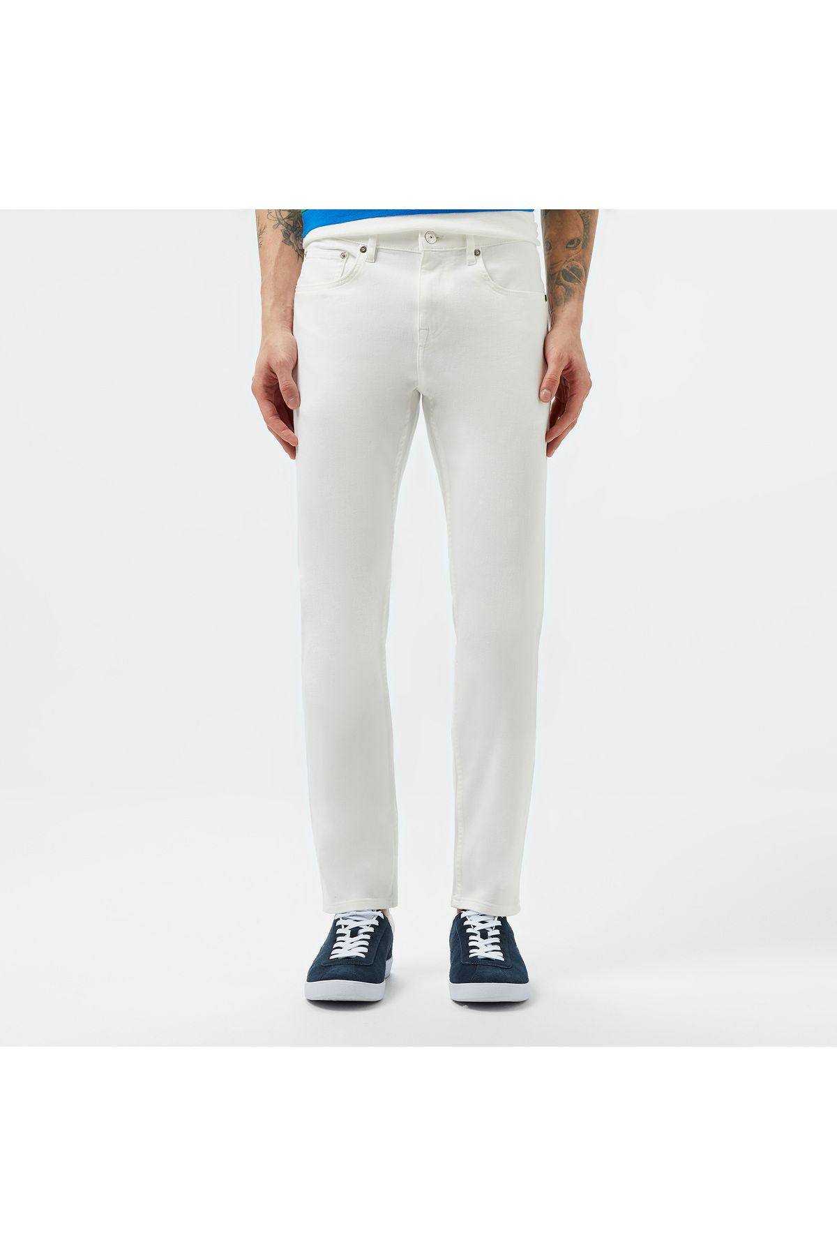 شلوار سفید مردانه جین باریک و Lacoste