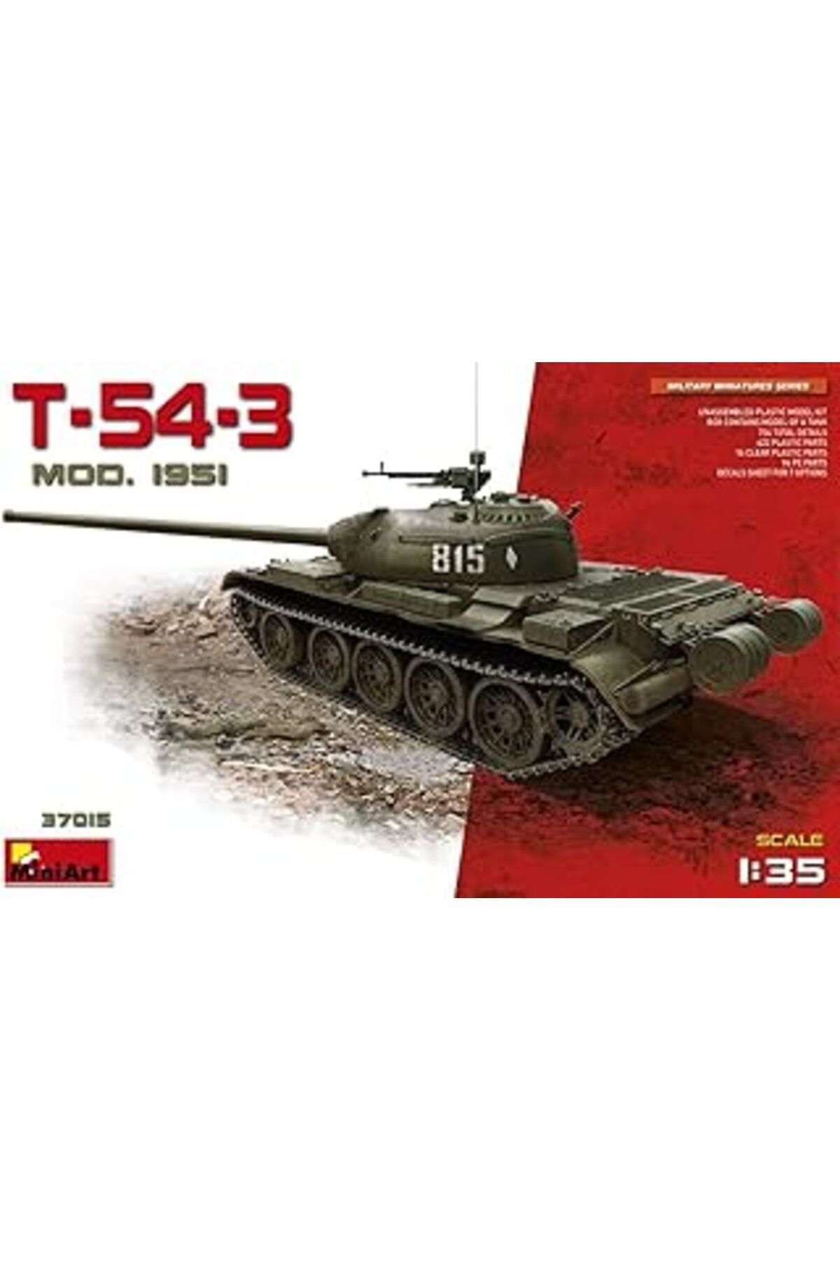 Mu Art Ahşap Miniart "37015 Montajlık Model T-54 – 3 Mod. 1951 "