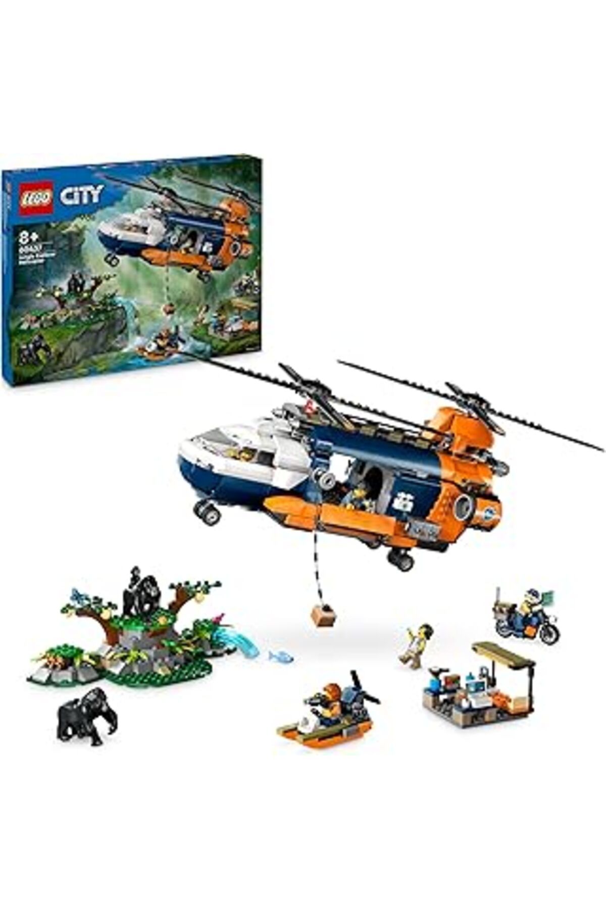 Mu Art Ahşap Lego City Orman Kaşifinin Helikopteri Kamp Yerinde 60437-8 Yaş Ve Üzeri Çocuklar Için Yaratıcı Oyun