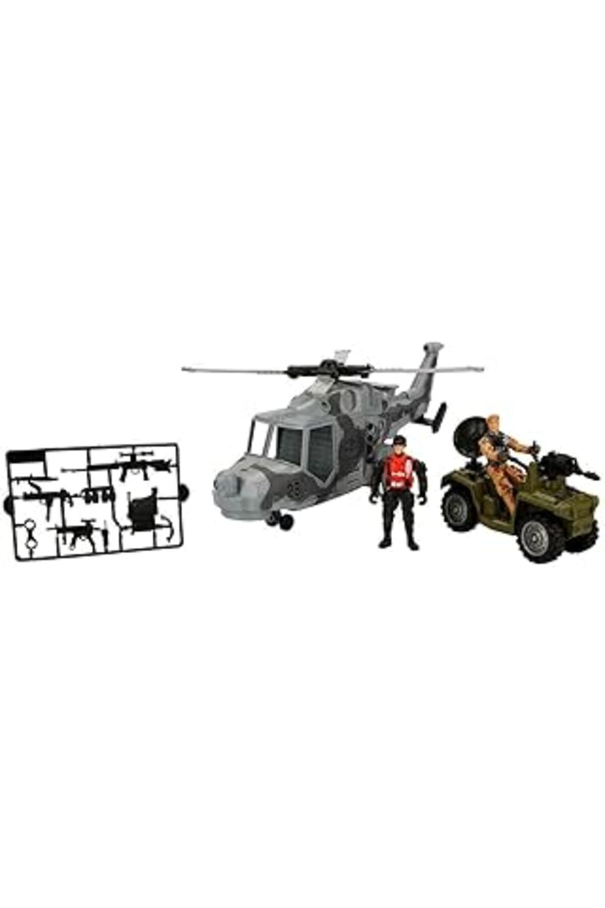 NETWORK ART Sunman 7076 SUN-JDN-HRO-Asker Set 1Araç 1Helikopter 2Figür 12 Parça Sesli Işıklı -